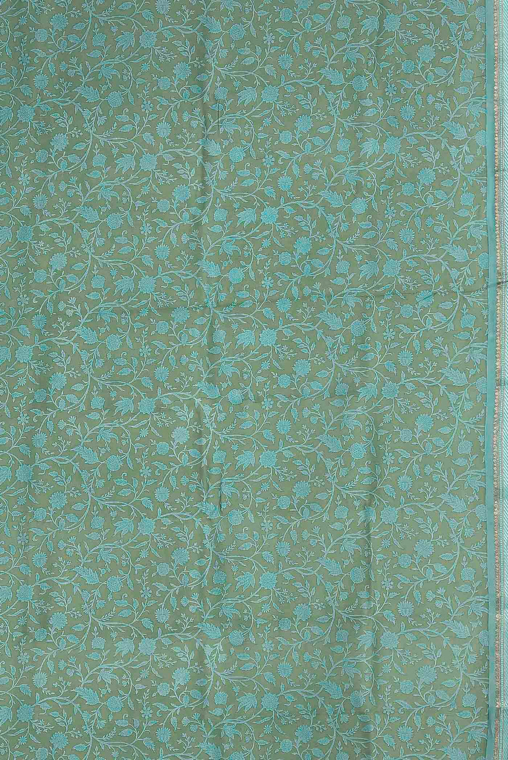 Sage Green Chanderi Silk Cotton Saree