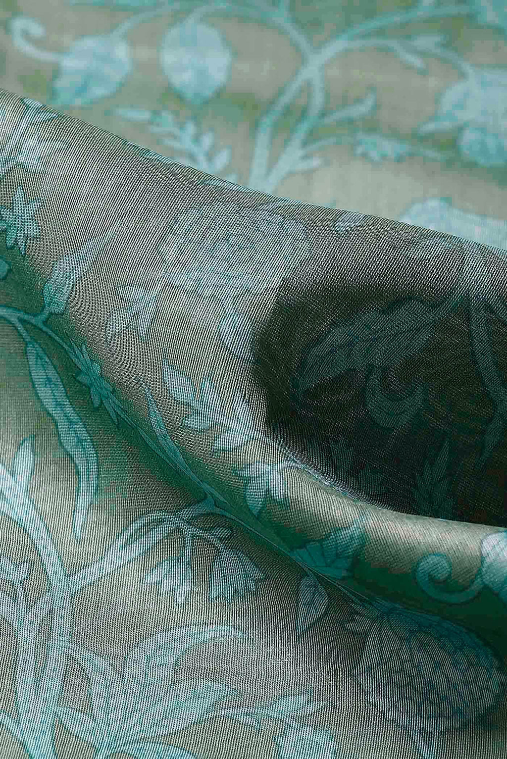 Sage Green Chanderi Silk Cotton Saree