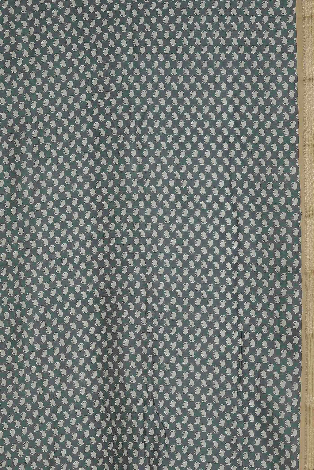 Blue Grey Chanderi Silk Cotton Saree
