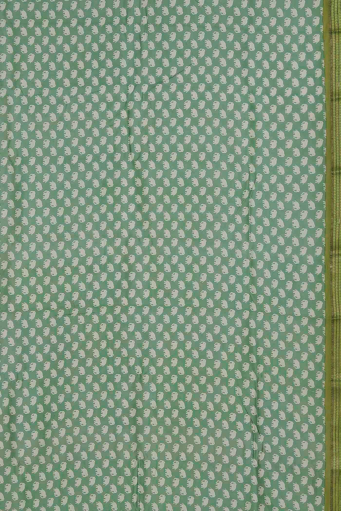 Green Chanderi Silk Cotton Saree