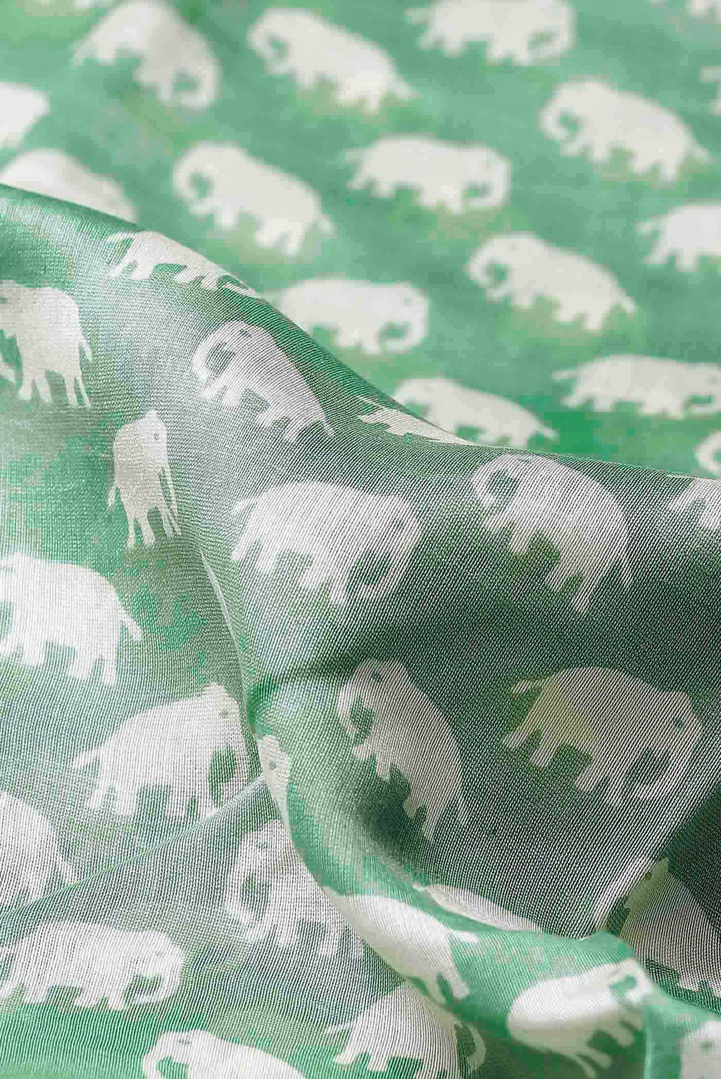 Green Chanderi Silk Cotton Saree