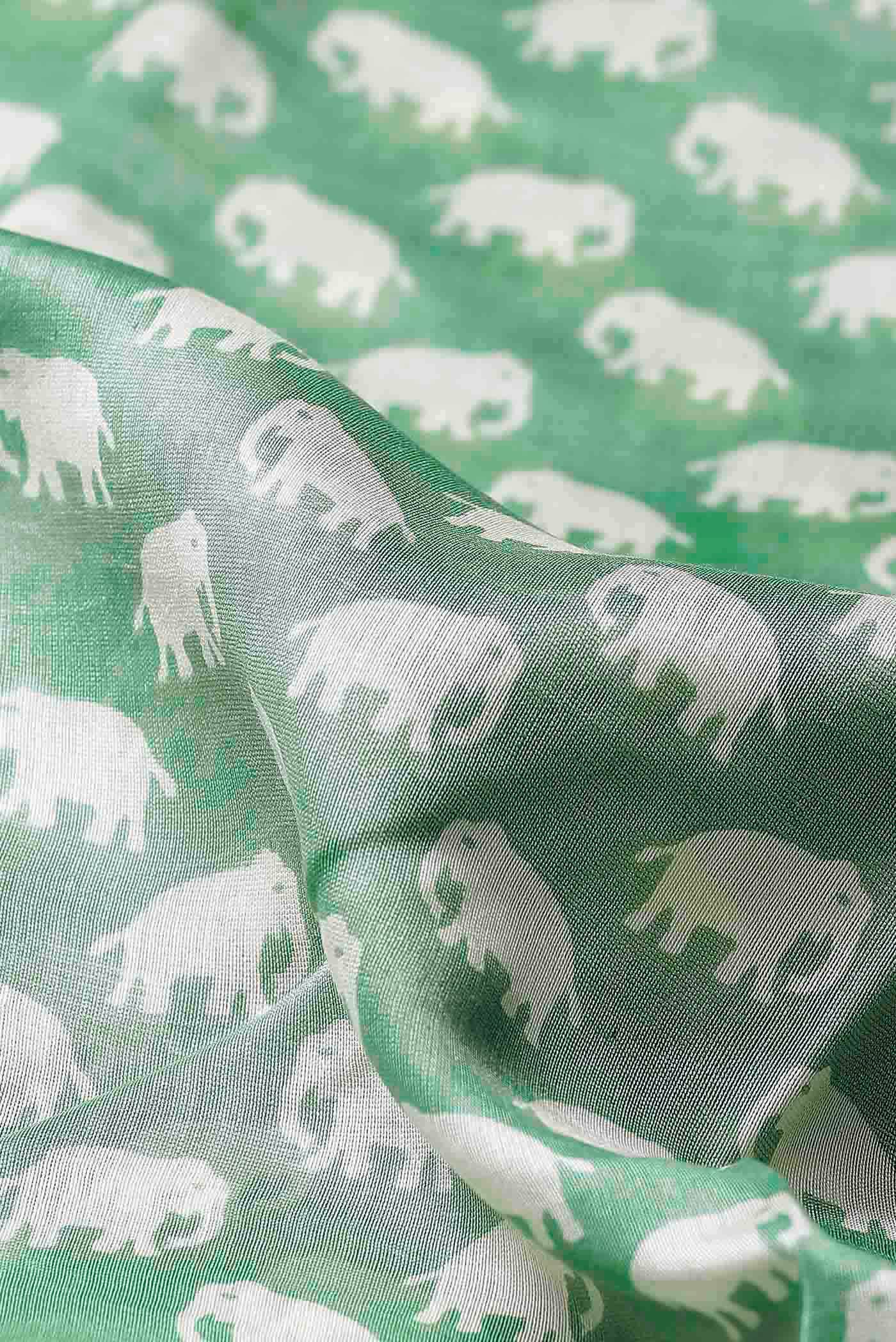 Green Chanderi Silk Cotton Saree