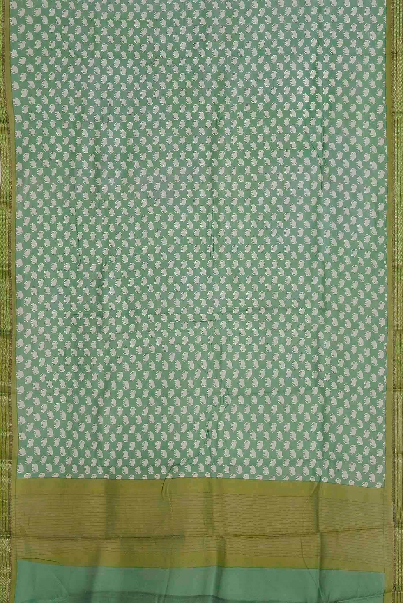 Green Chanderi Silk Cotton Saree