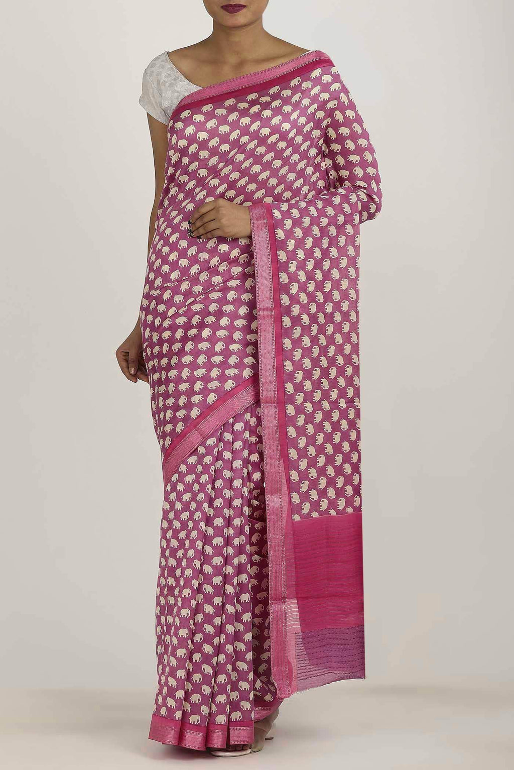 Pink Chanderi Silk Cotton Saree
