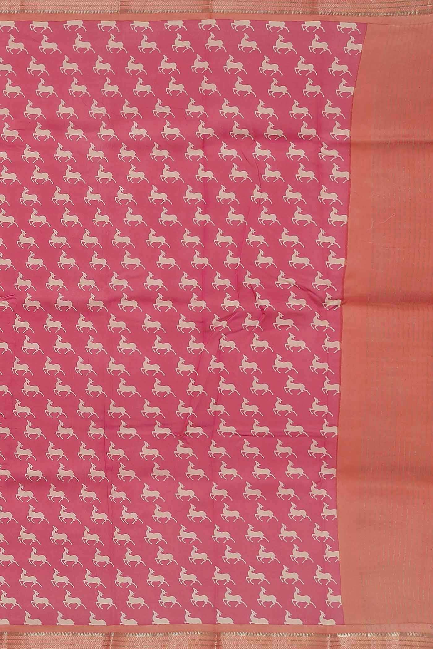 Pink Chanderi Silk Cotton Saree