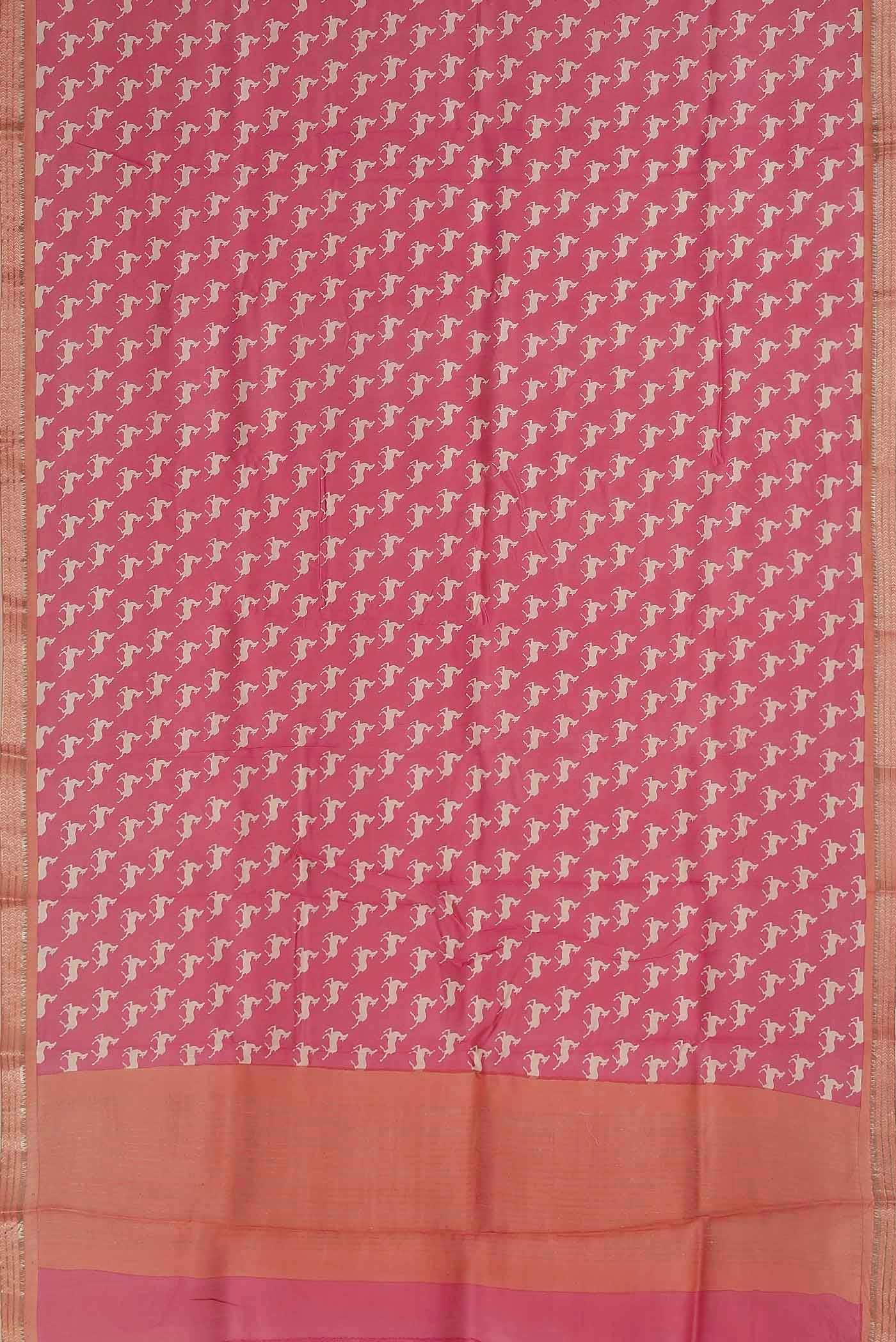 Pink Chanderi Silk Cotton Saree