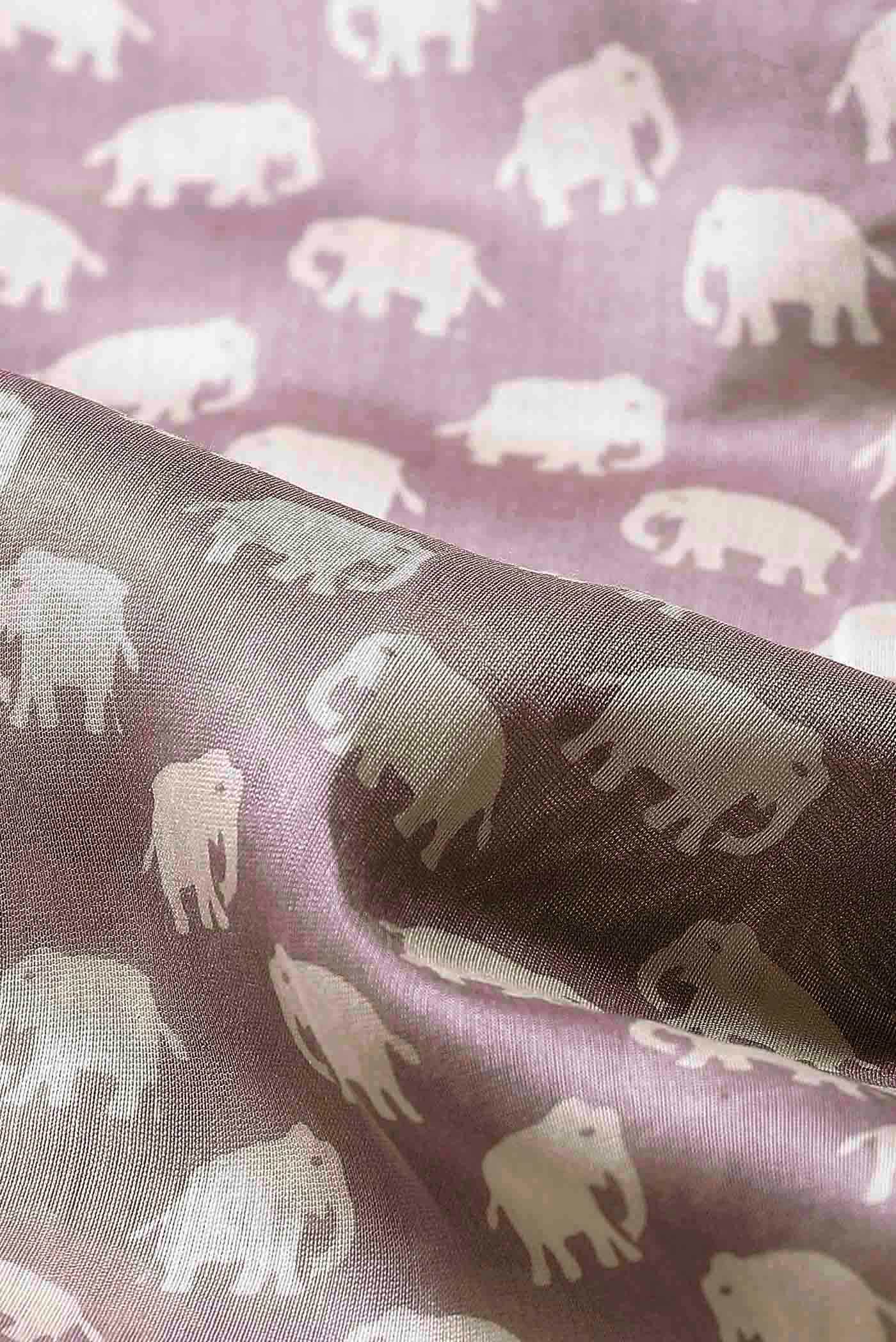 Mauve Chanderi Silk Cotton Saree