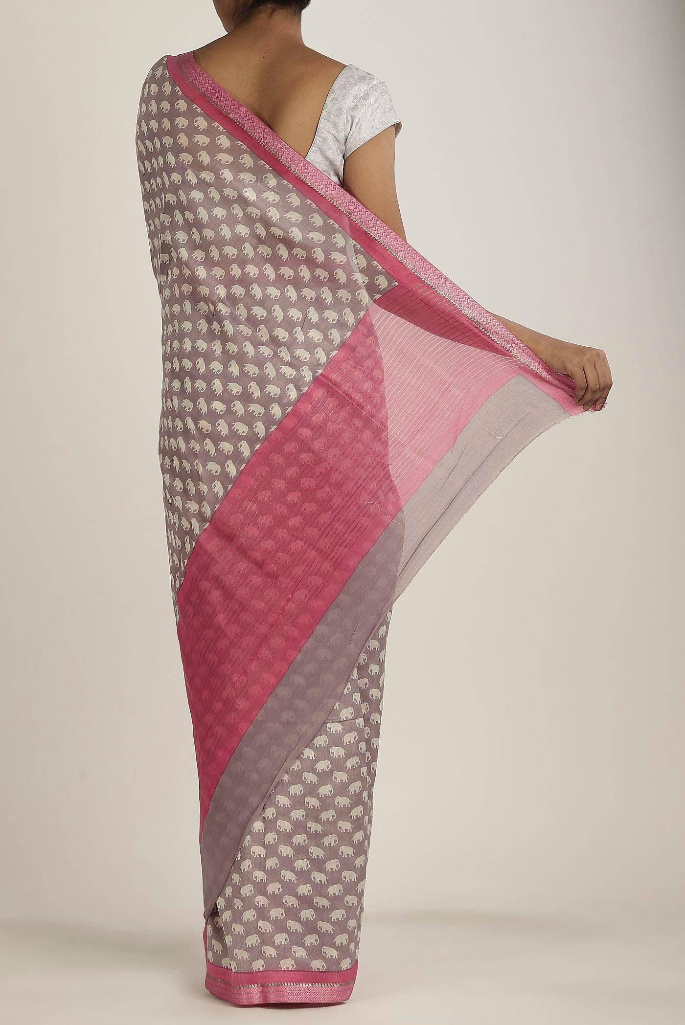 Mauve Chanderi Silk Cotton Saree