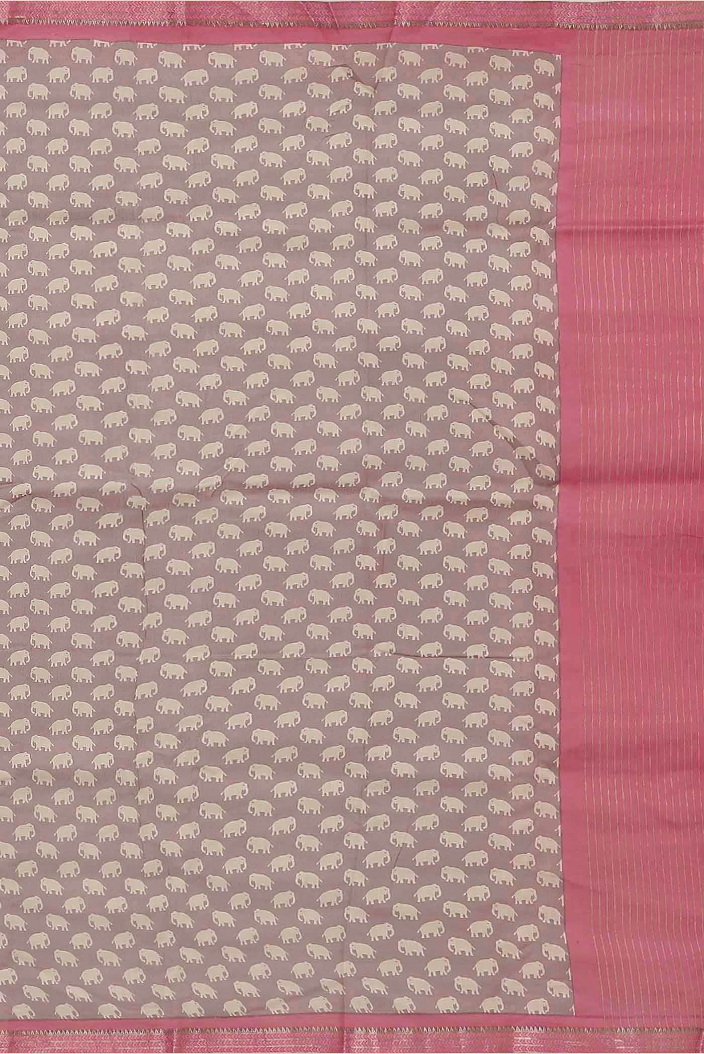Mauve Chanderi Silk Cotton Saree