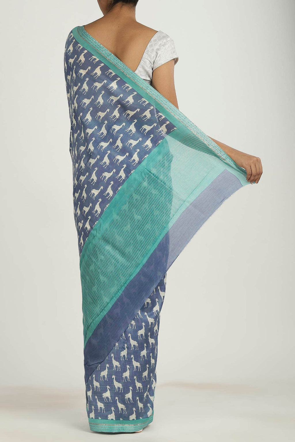 Blue Chanderi Silk Cotton Saree