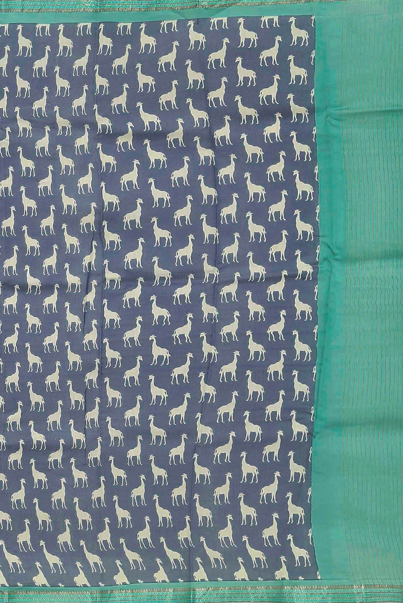Blue Chanderi Silk Cotton Saree