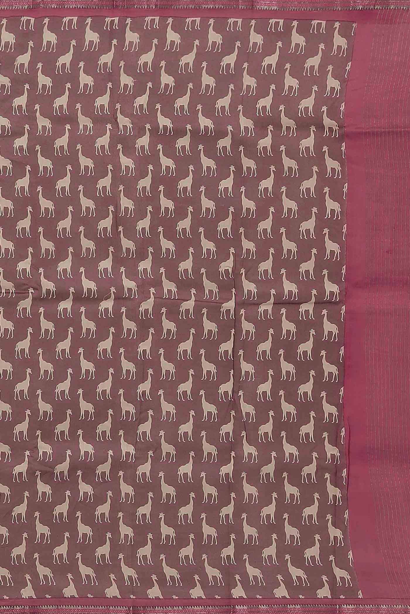 Mauve Chanderi Silk Cotton Saree