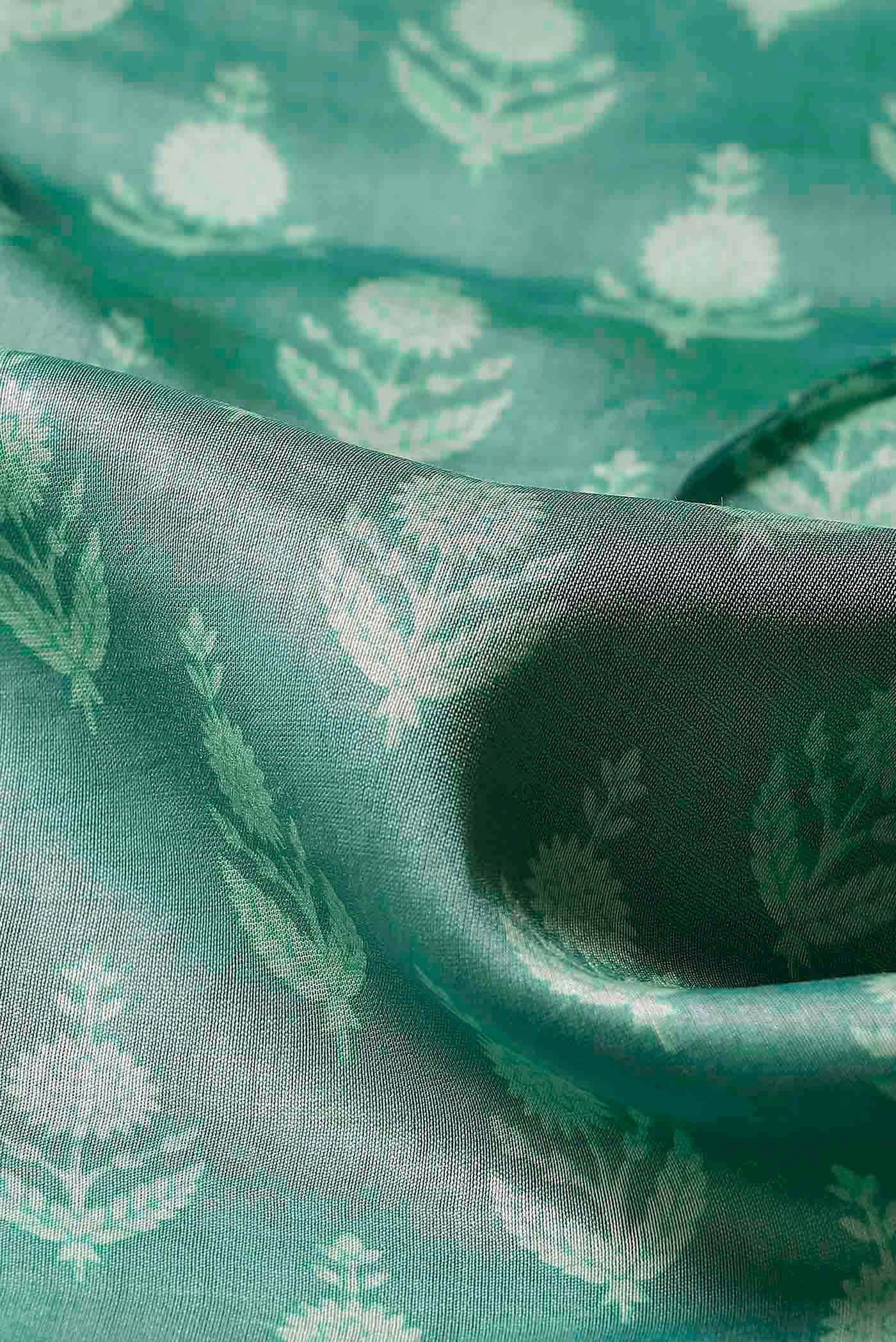 Green Chanderi Silk Cotton Saree