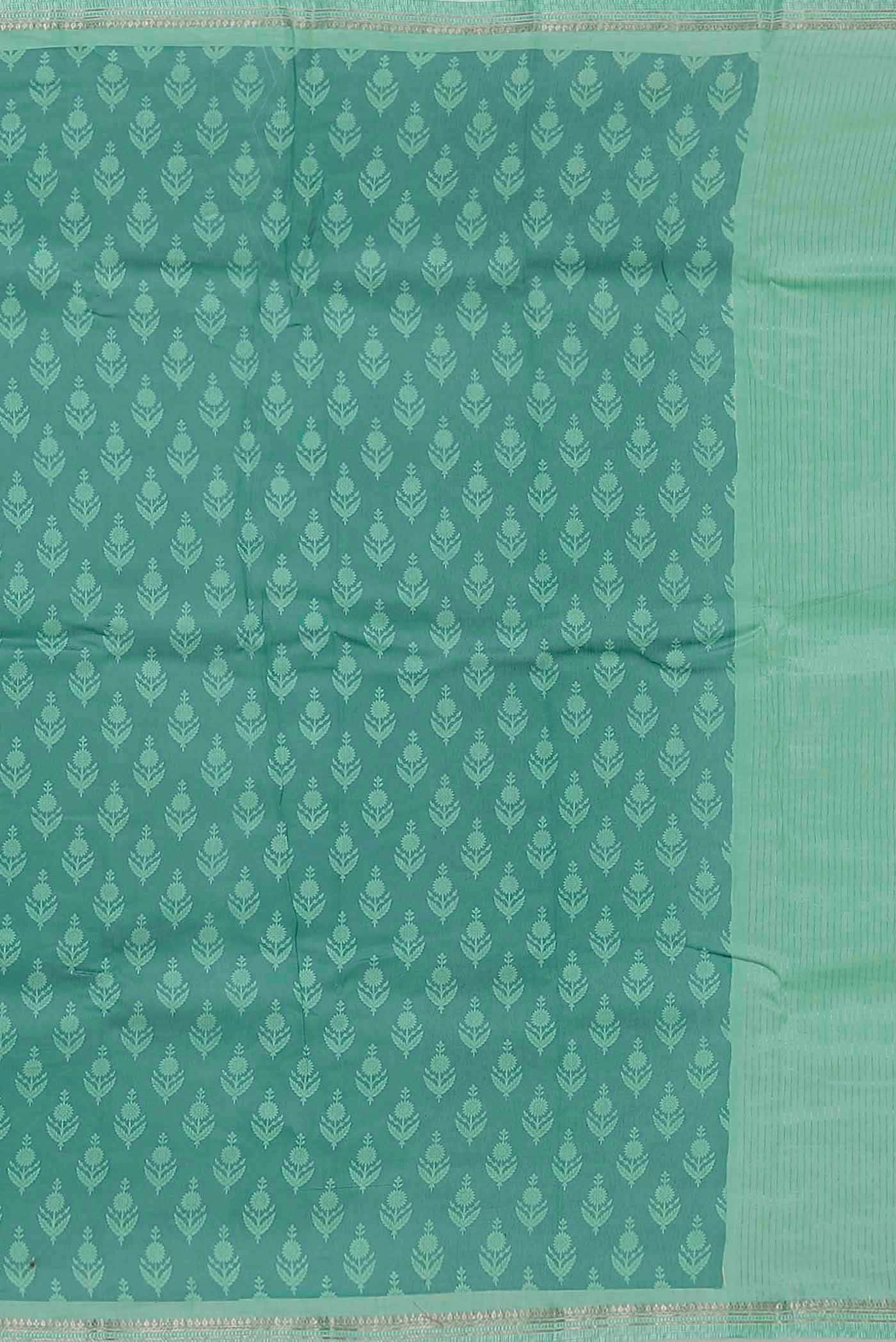 Green Chanderi Silk Cotton Saree
