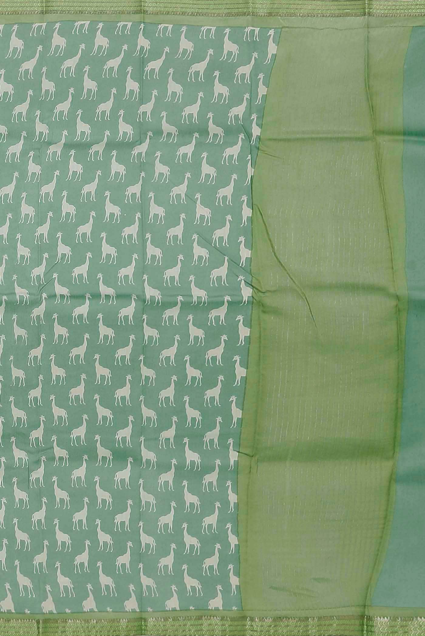 Green Chanderi Silk Cotton Saree