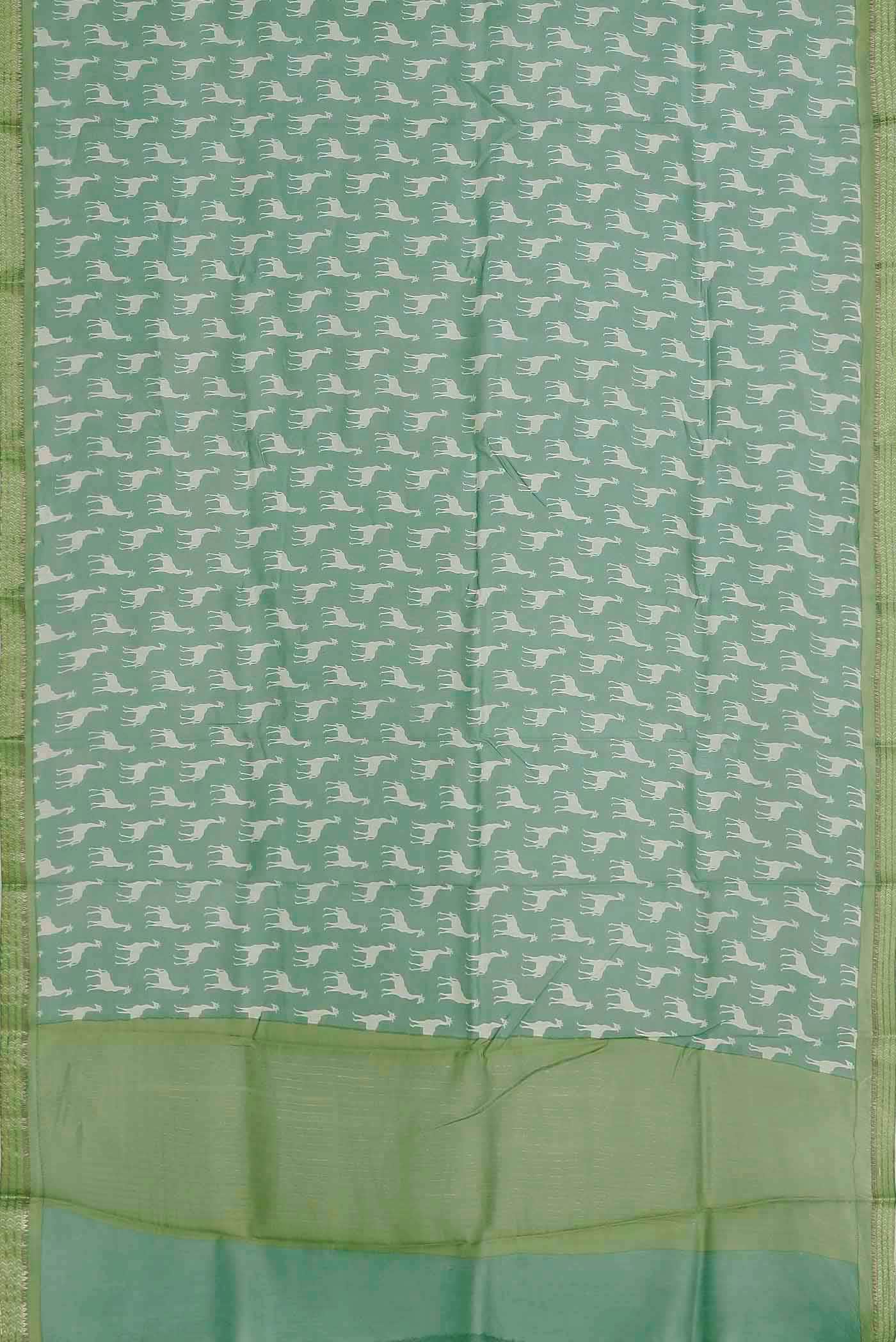 Green Chanderi Silk Cotton Saree