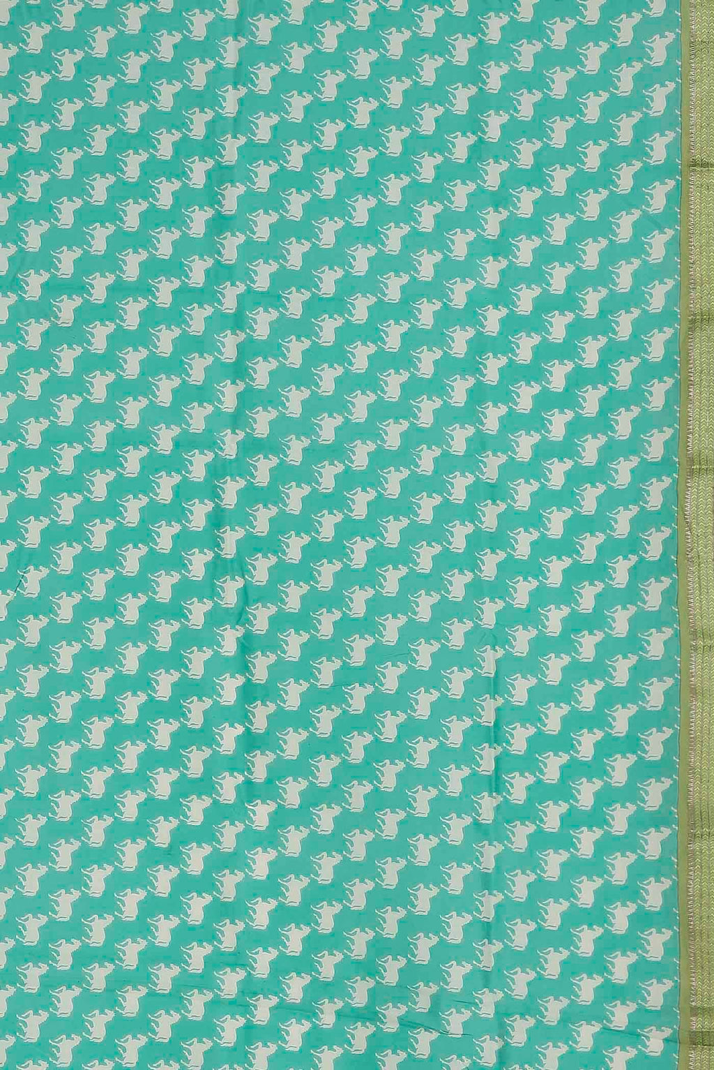 Turquoise Chanderi Silk Cotton Saree