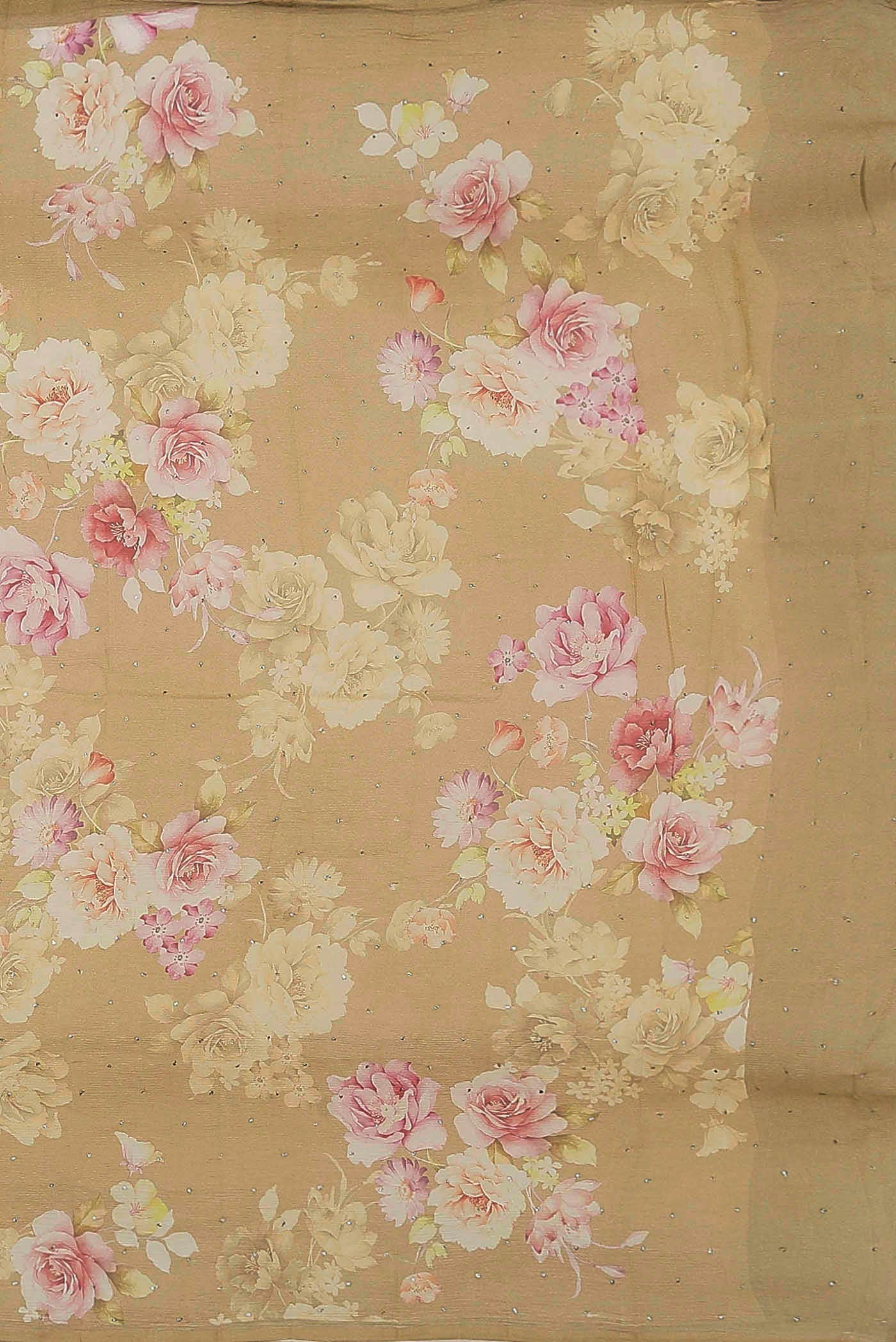 Beige Mysore Chiffon Saree
