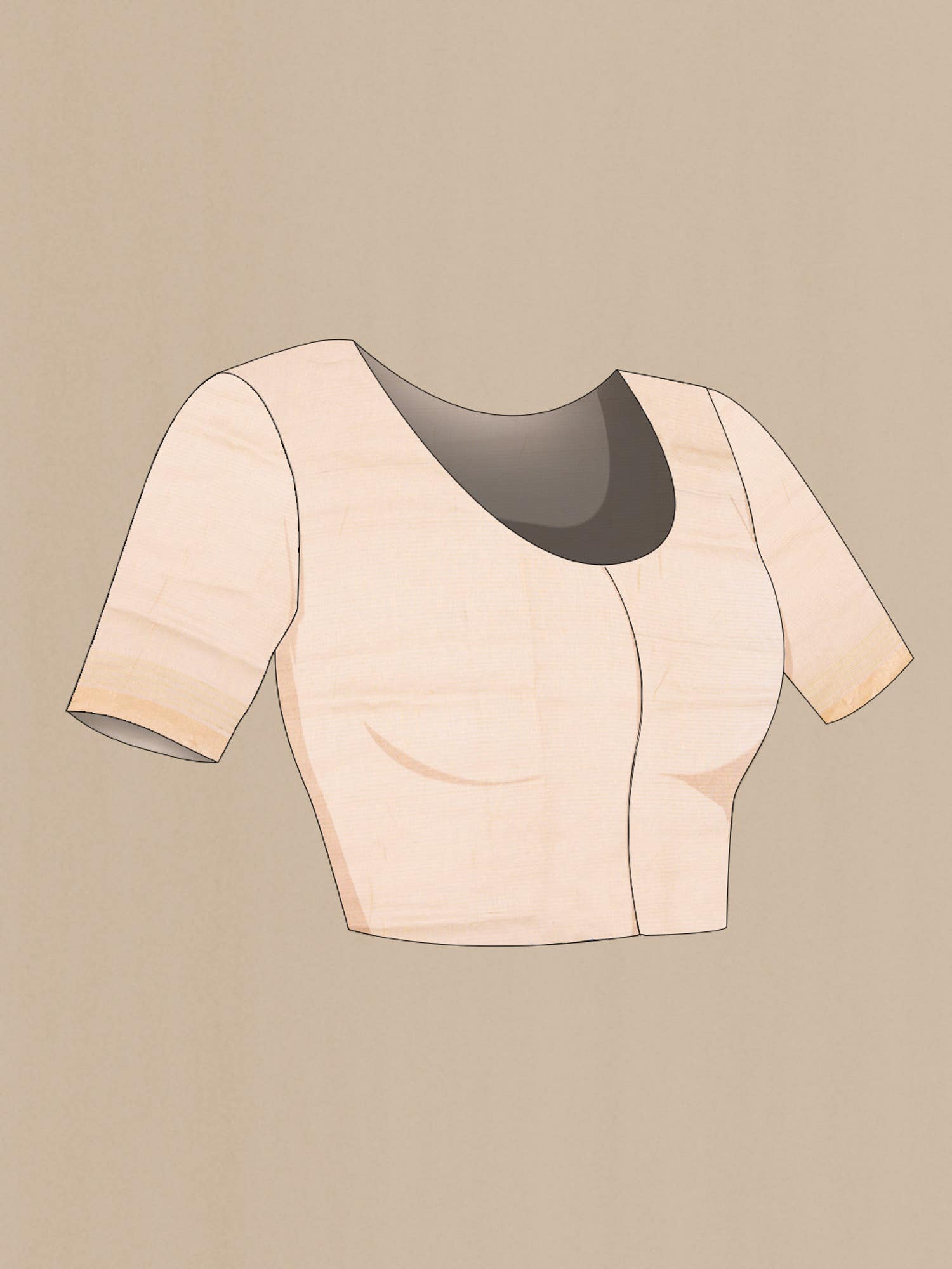 Beige Linen Saree