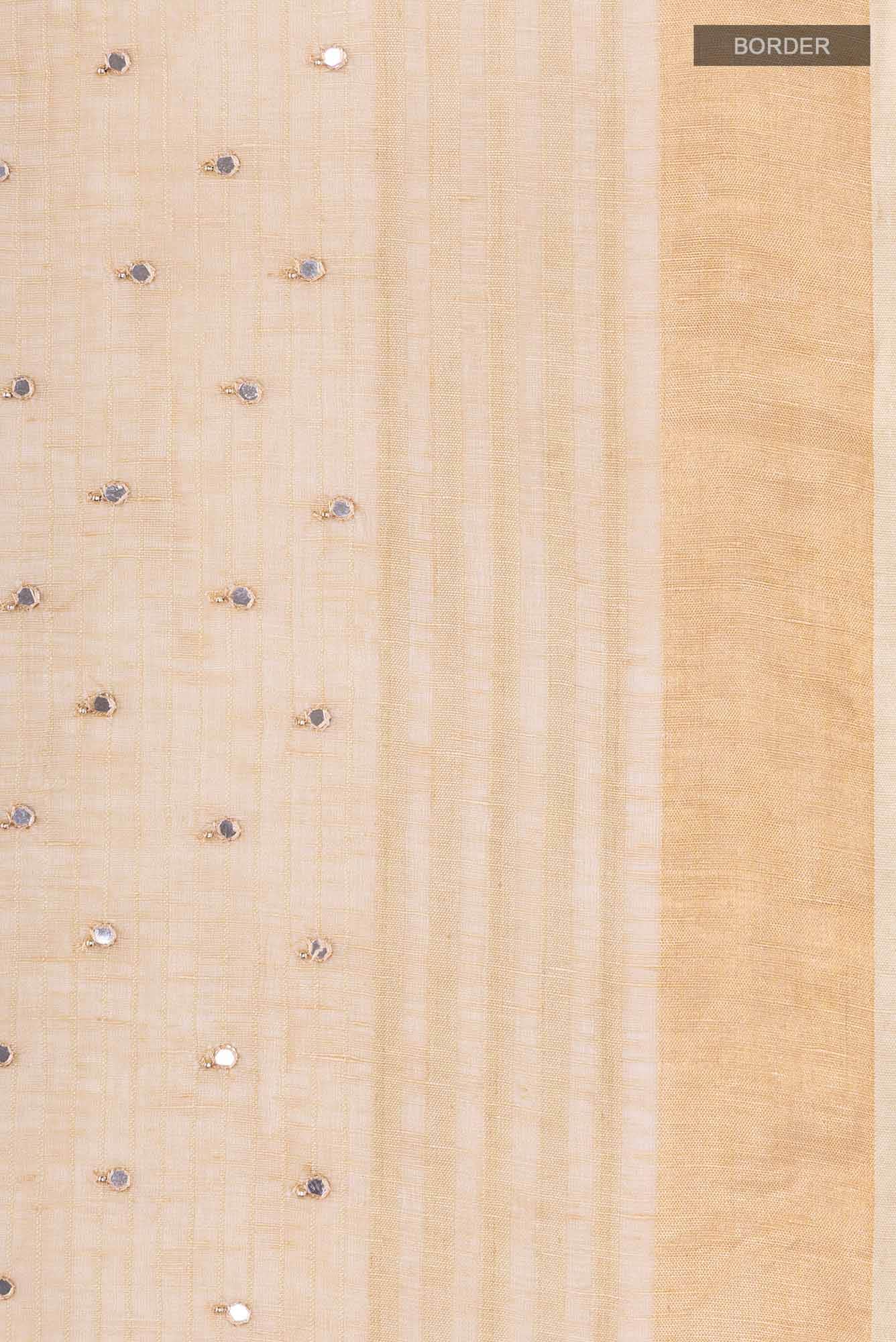 Beige Linen Saree