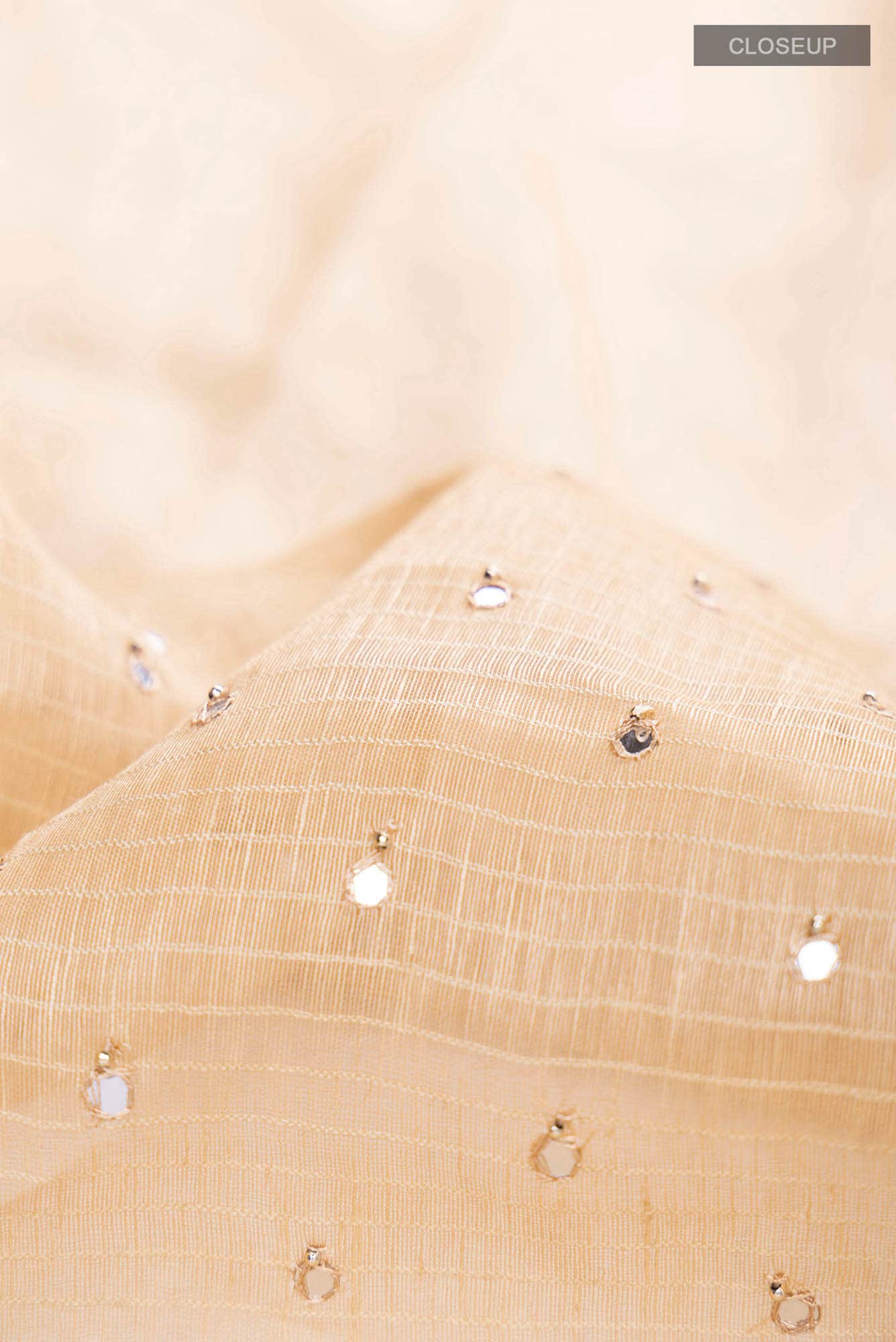 Beige Linen Saree