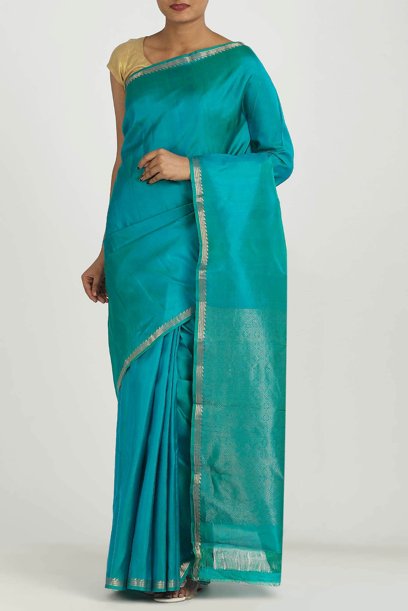 Blue Kanchipuram Silk Saree