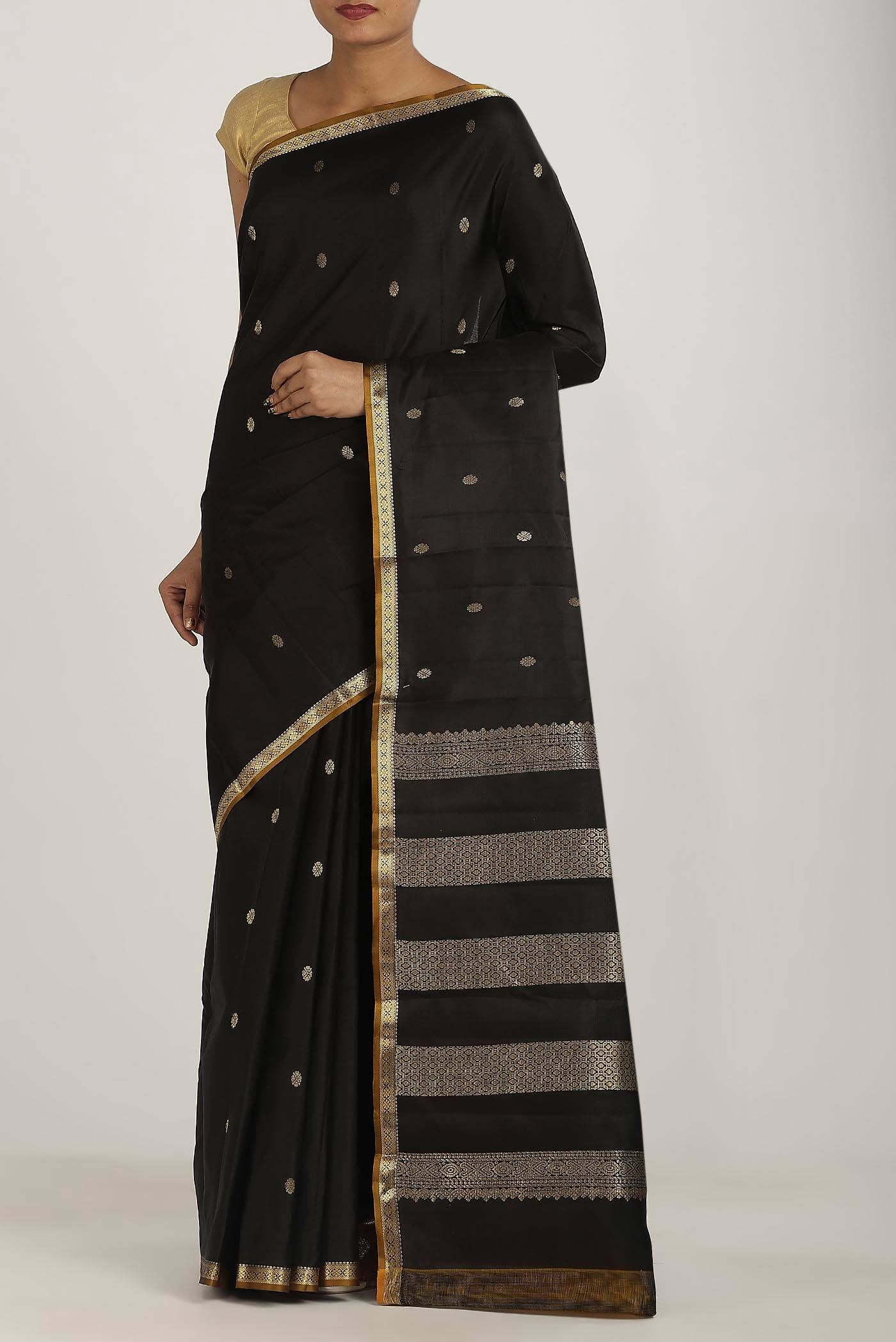 Black Kanchipuram Silk Saree