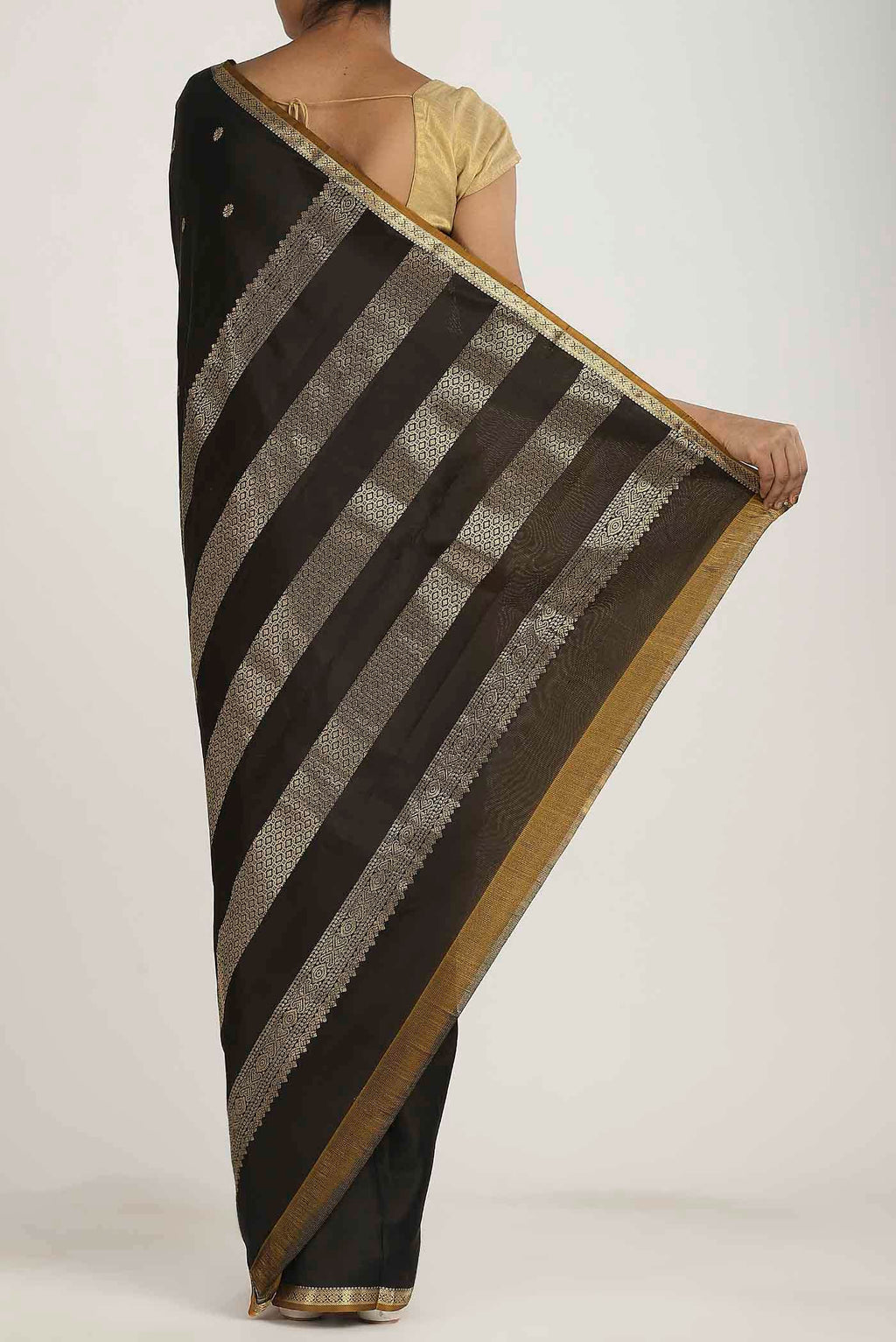Black Kanchipuram Silk Saree