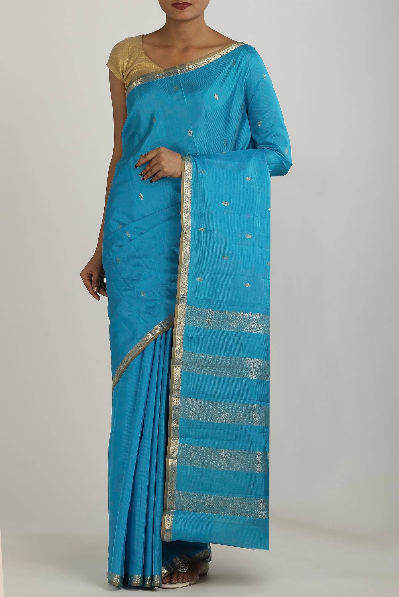 Blue Kanchipuram Silk Saree