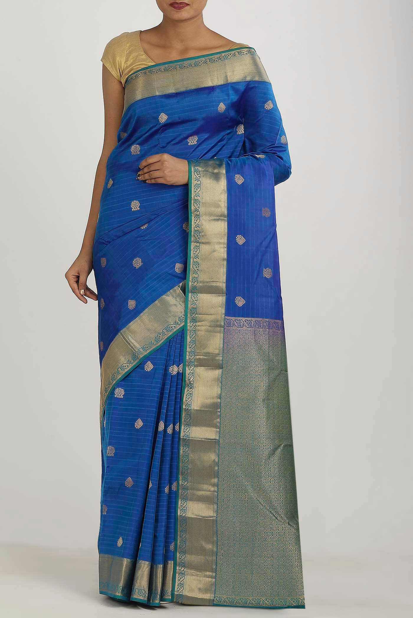 Blue Kanchipuram Silk Saree