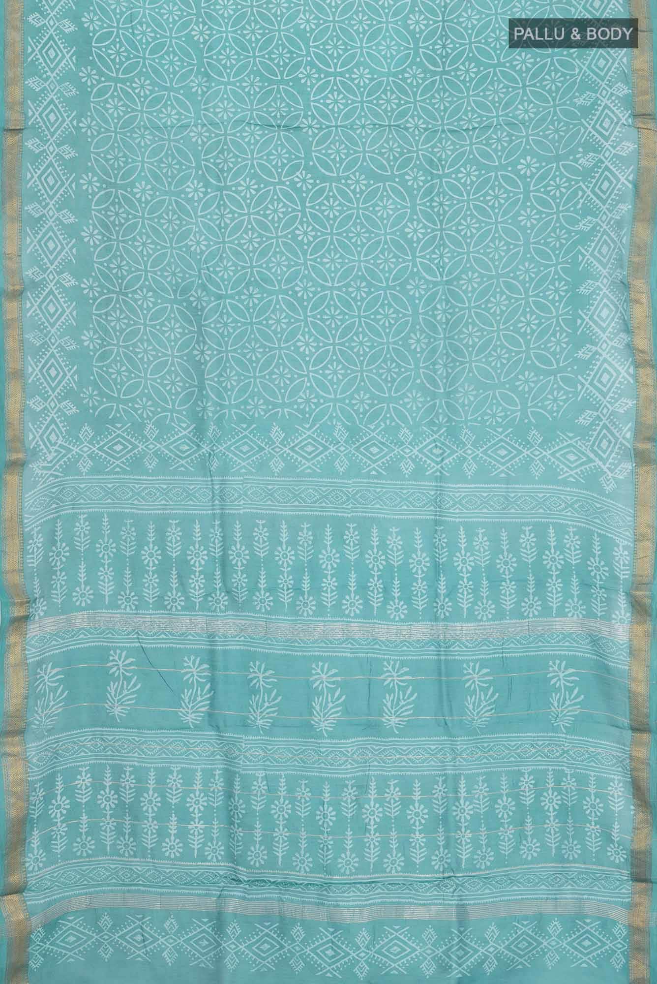 Maya Blue Maheshwari Silk Cotton Saree