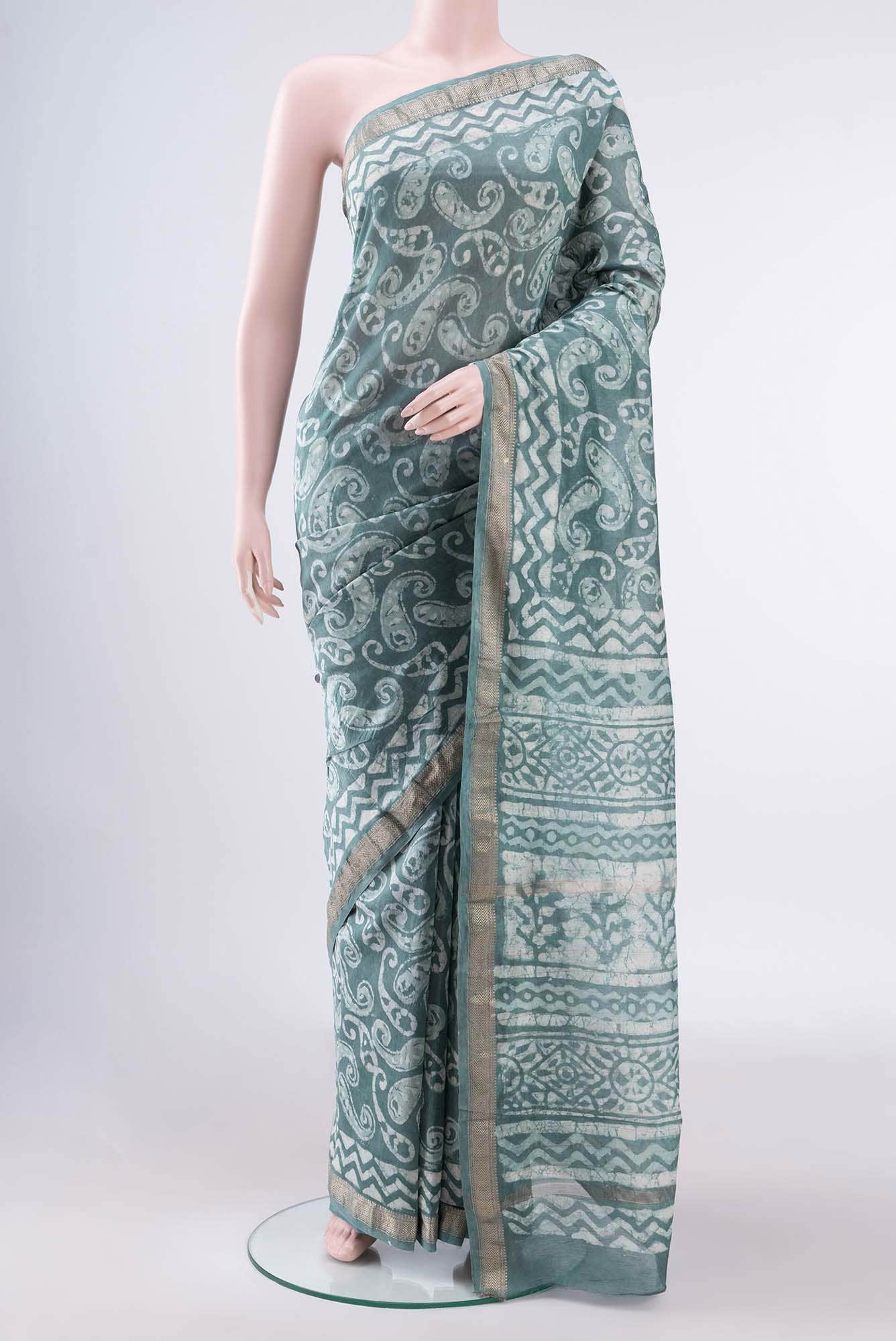 Davys Grey Maheshwari Silk Cotton Saree