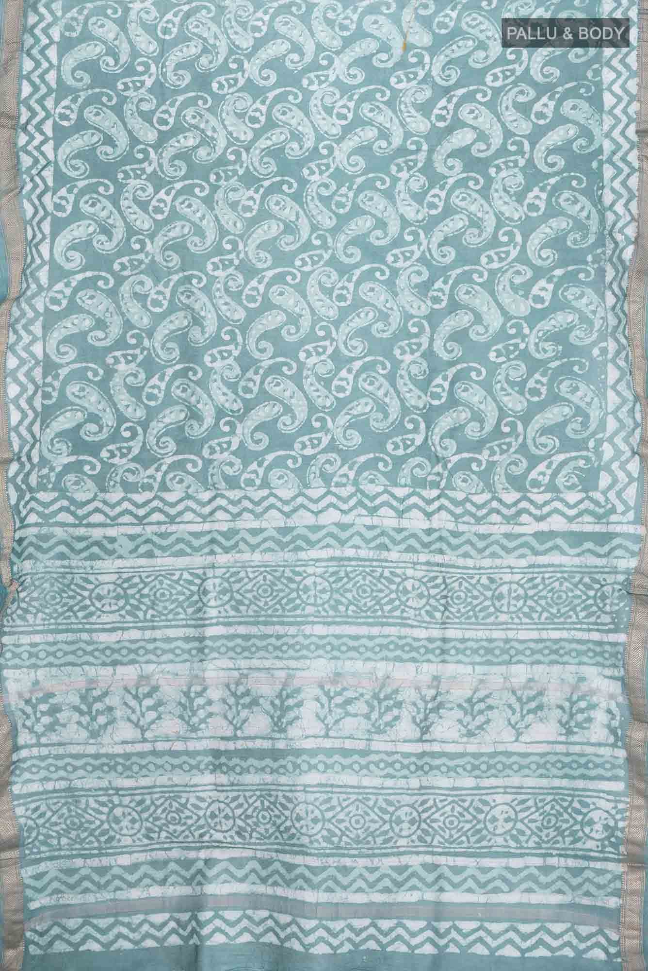 Davys Grey Maheshwari Silk Cotton Saree