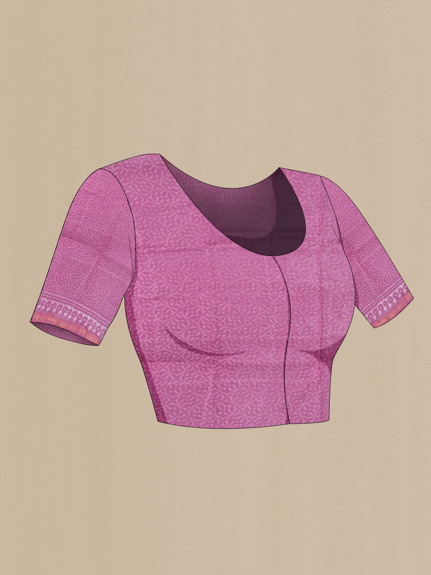 Rose pink Maheshwari Silk Cotton Saree