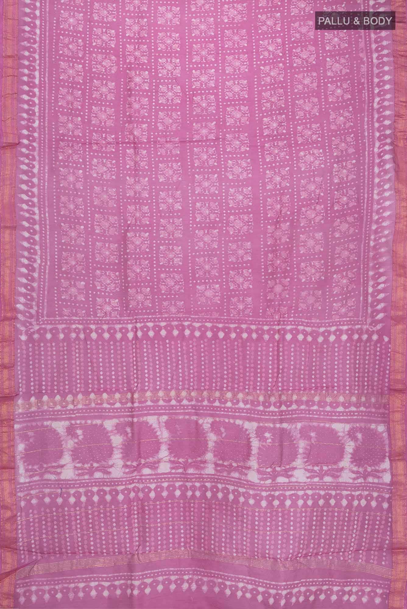 Rose pink Maheshwari Silk Cotton Saree