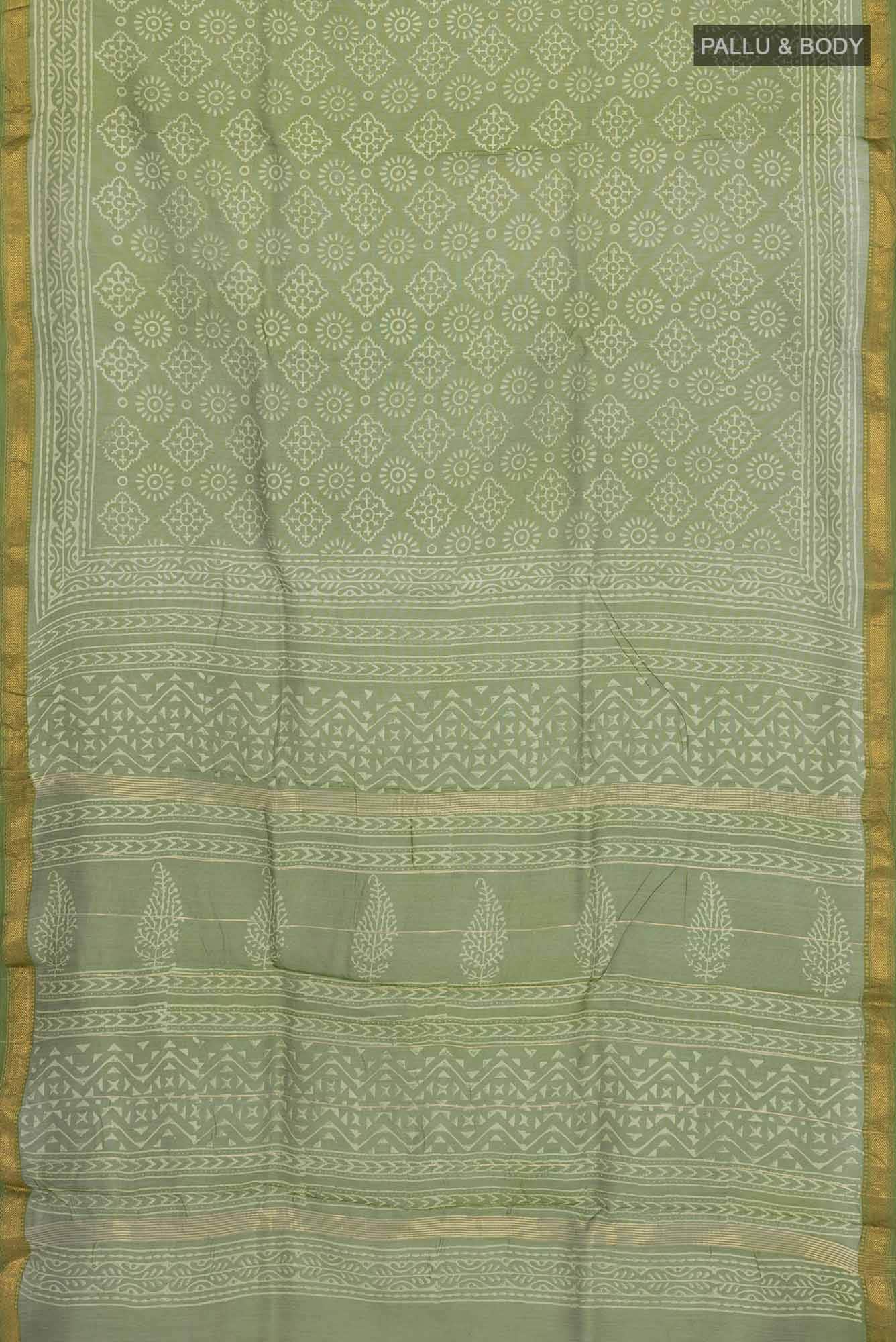 Mehandi Green Maheshwari Silk Cotton Saree
