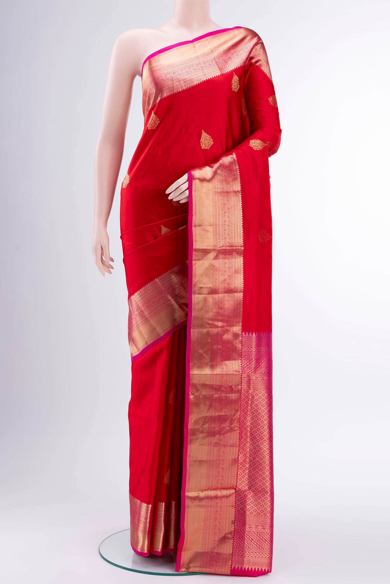 Deep Red Soft Silk Saree
