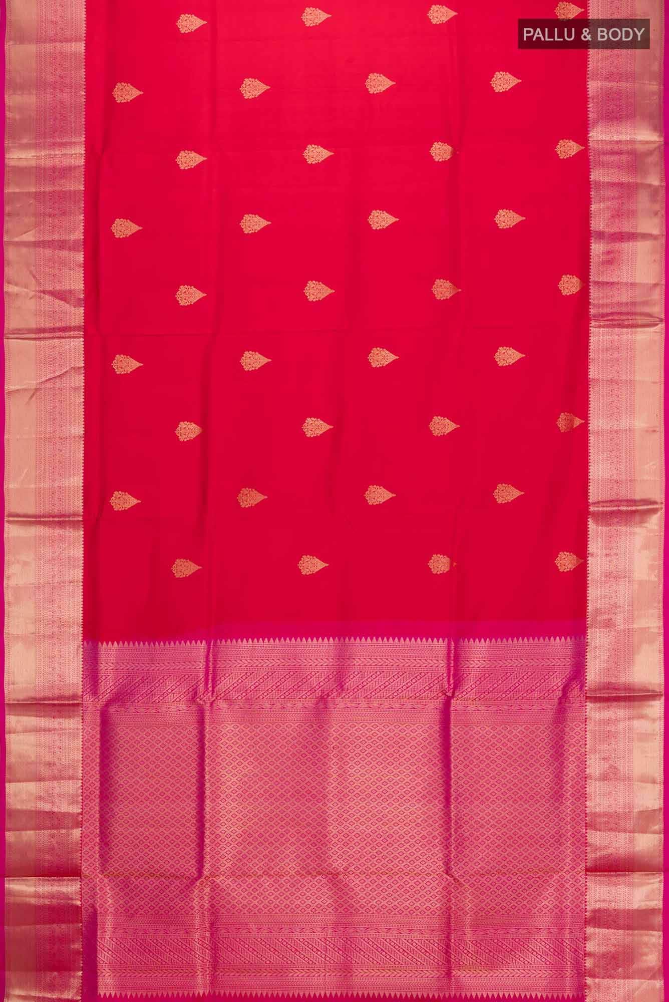 Deep Red Soft Silk Saree