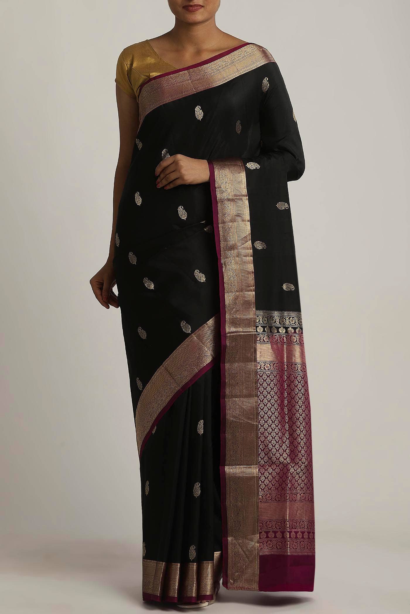 Black Soft Silk Saree