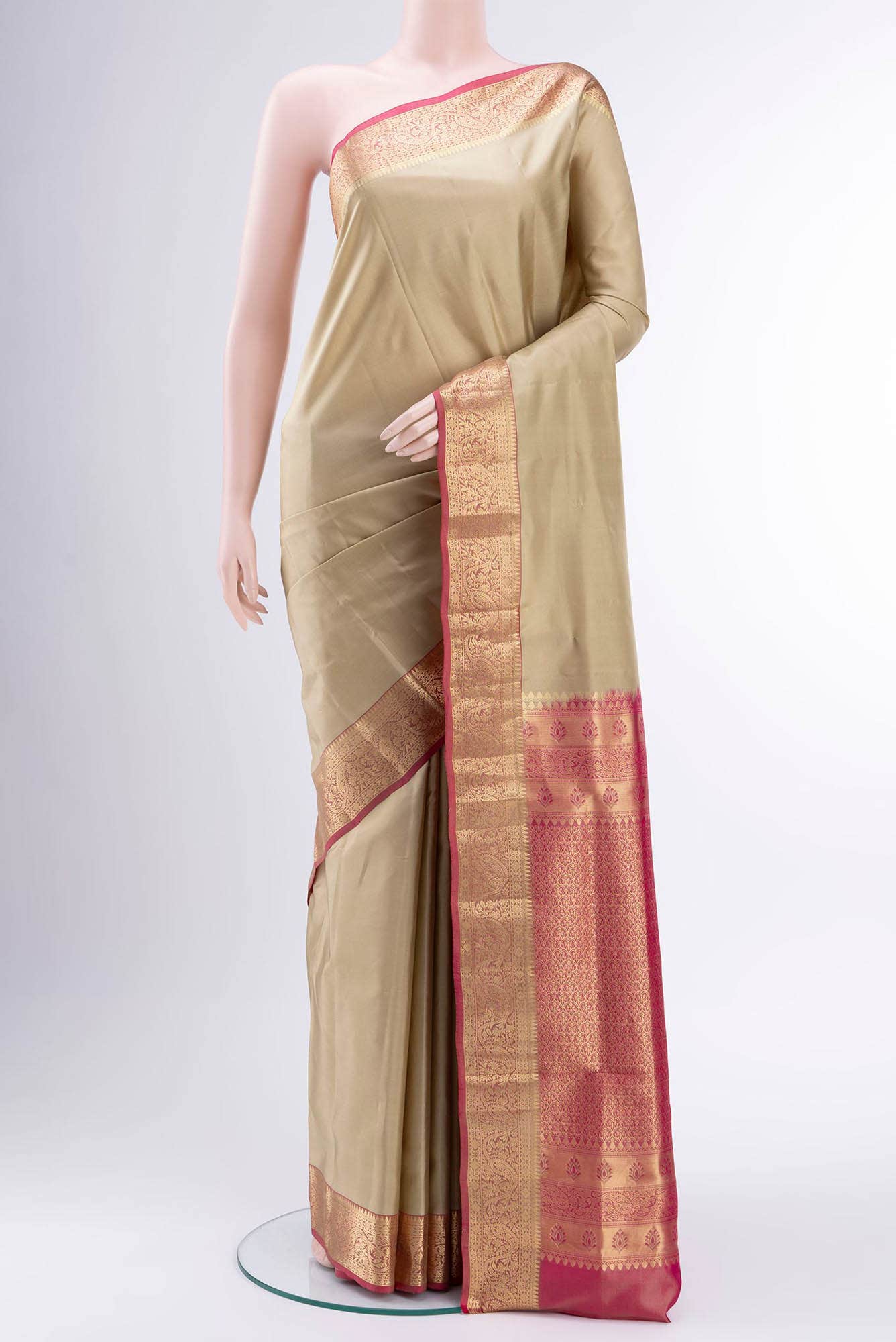 Beige Soft Silk Saree