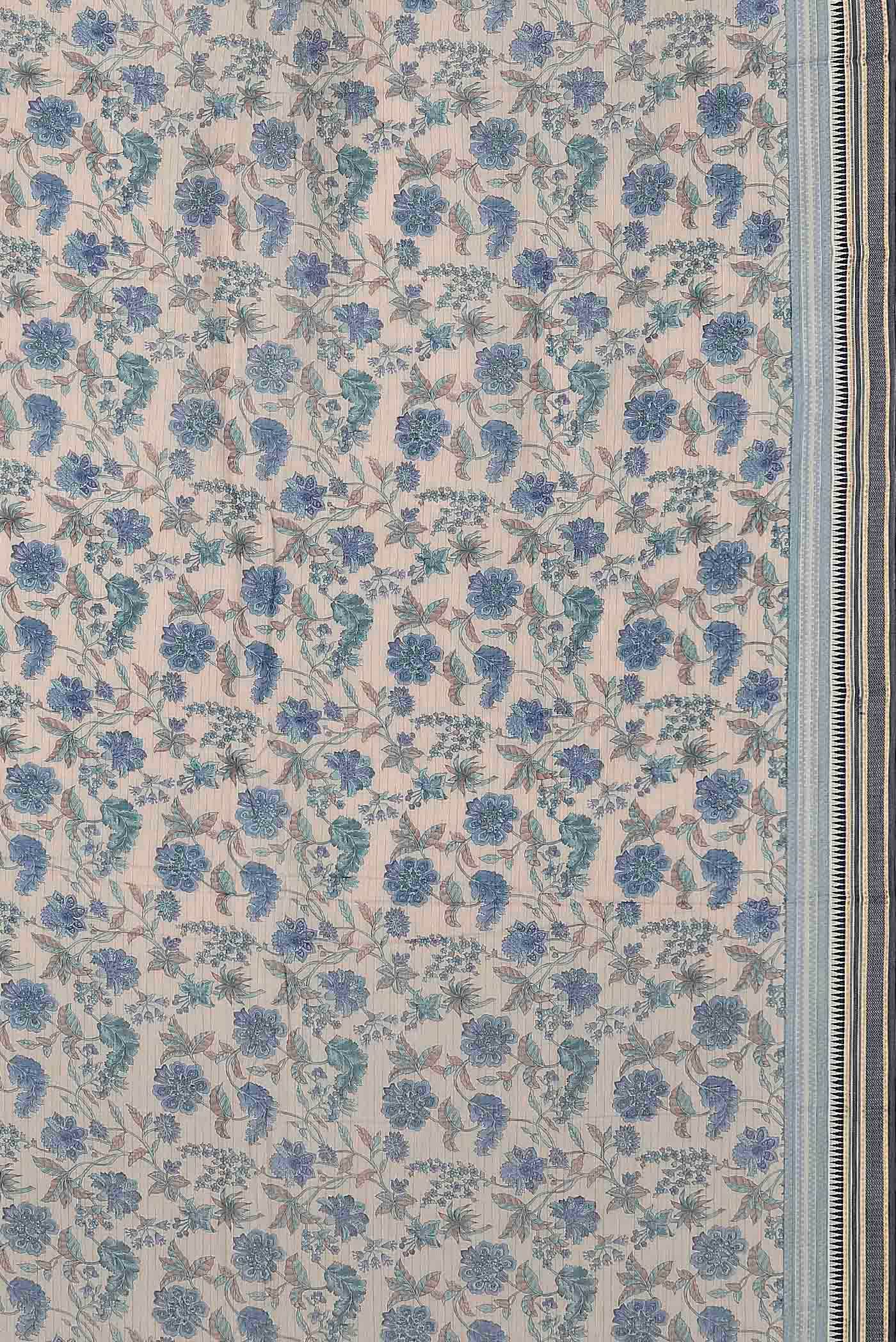 Cream Tussar Silk Saree