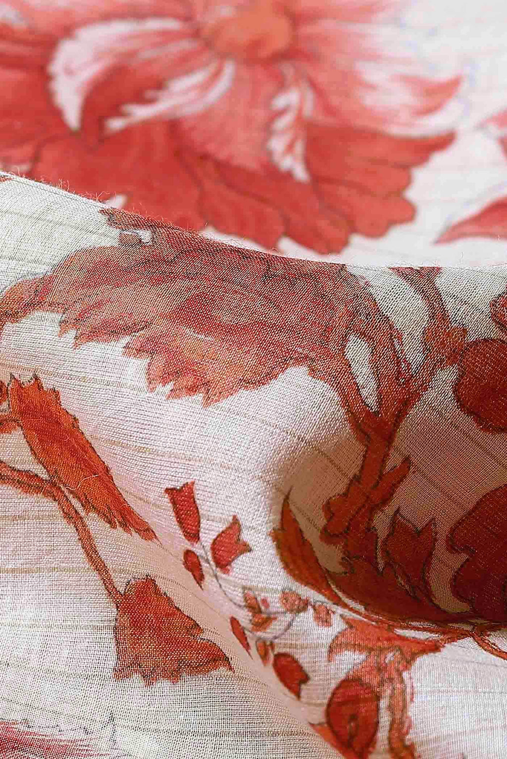 Cream Tussar Silk Saree