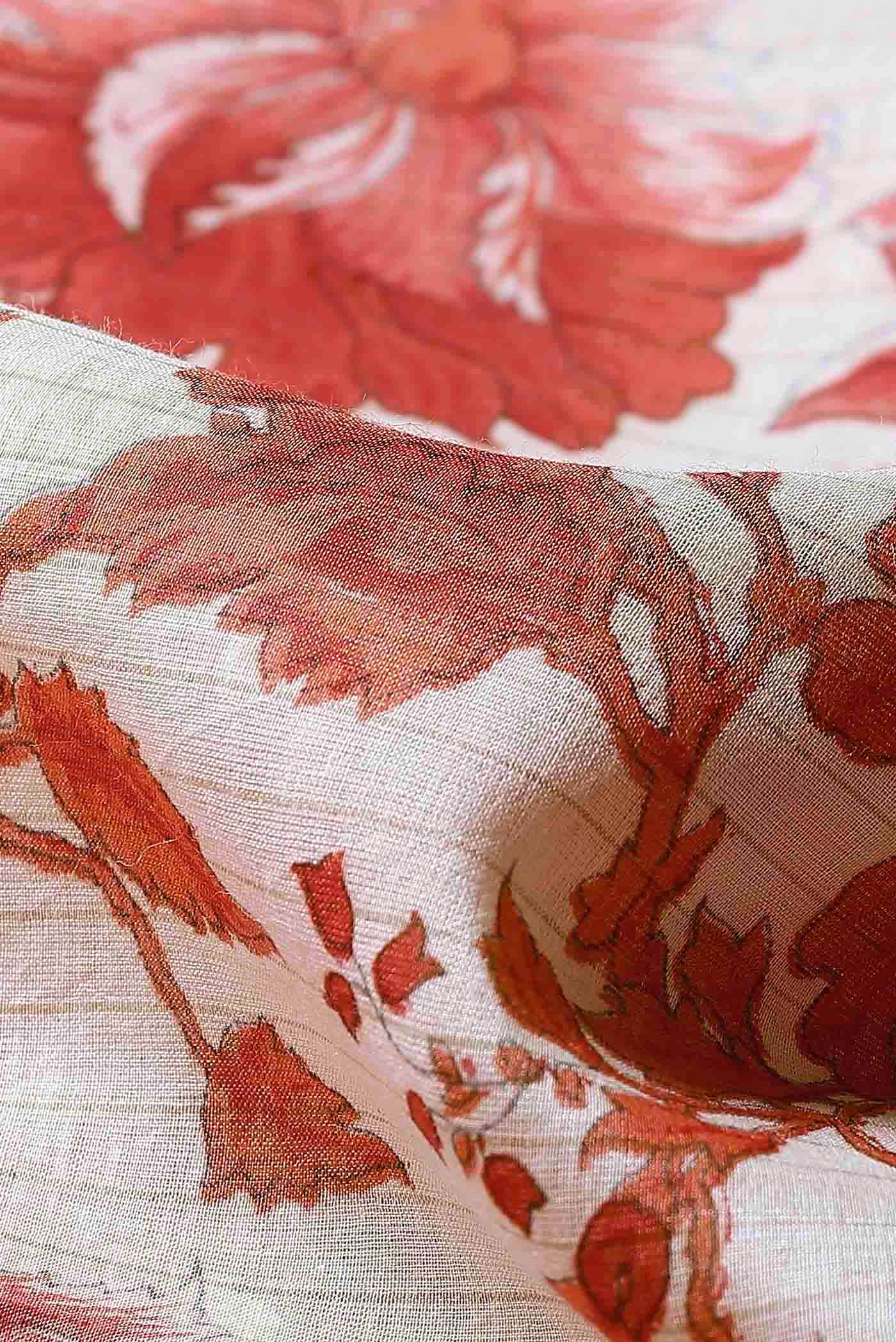 Cream Tussar Silk Saree