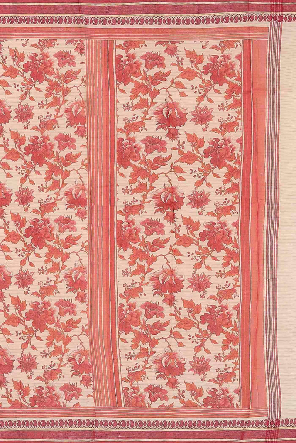 Cream Tussar Silk Saree