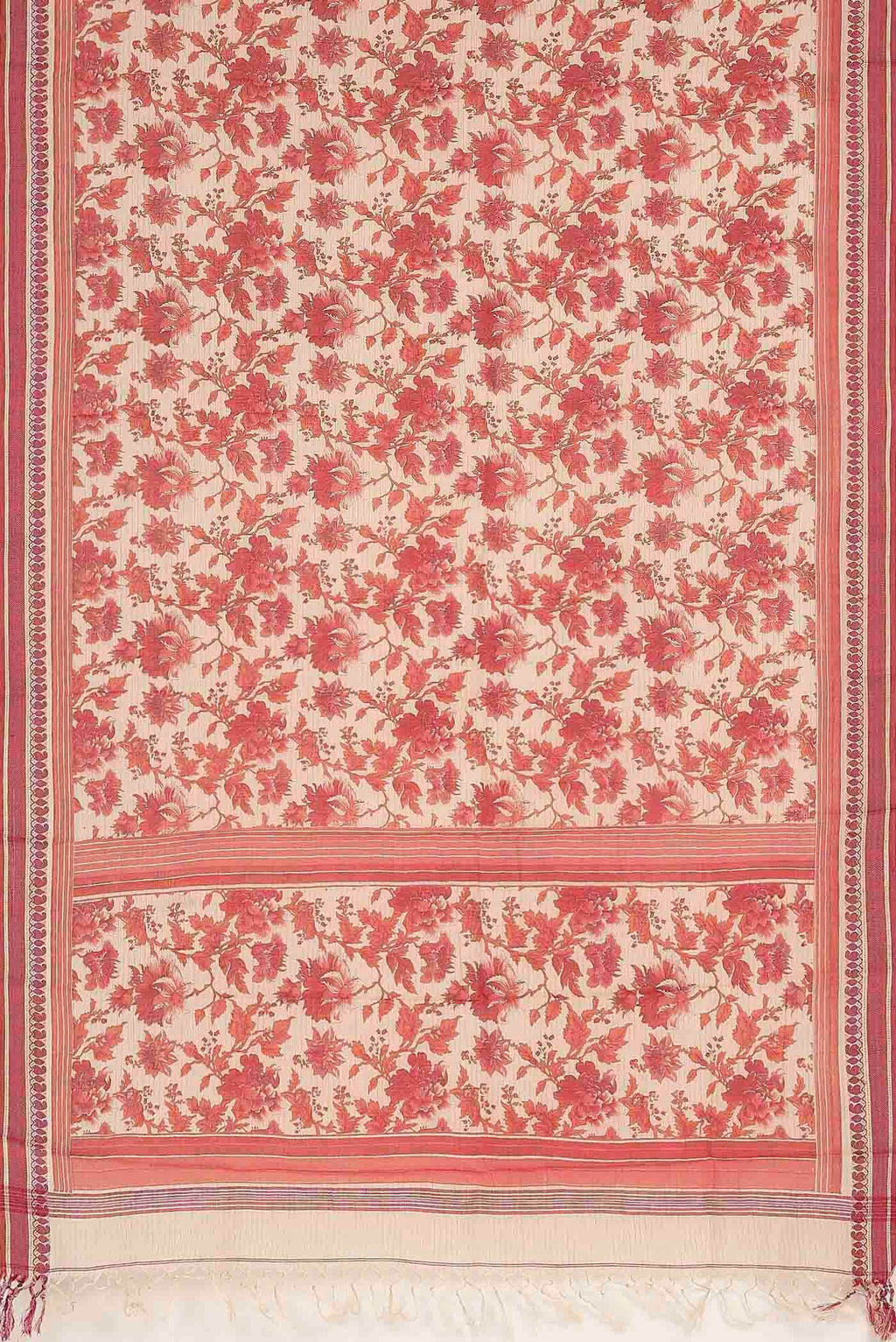 Cream Tussar Silk Saree