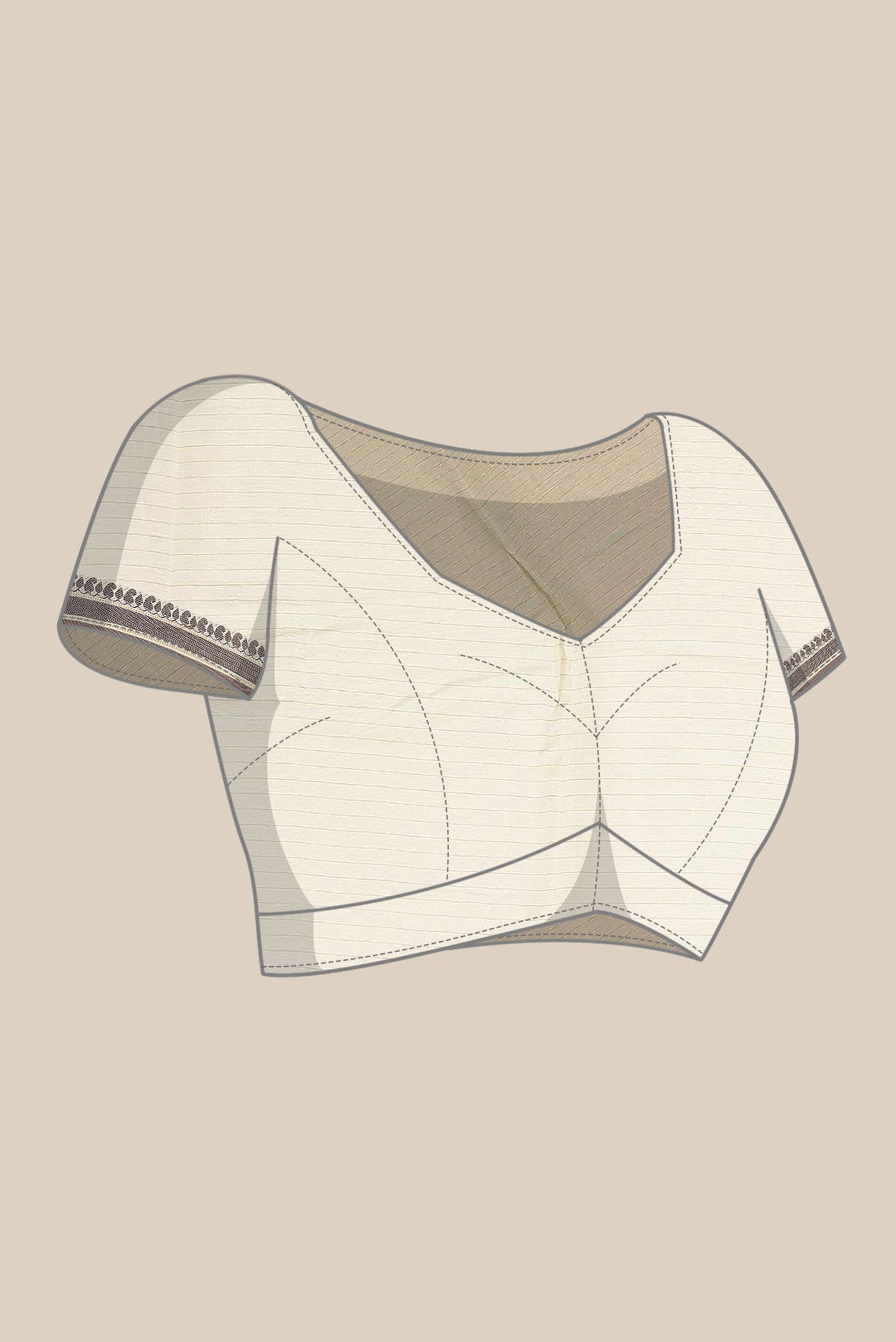 Cream Tussar Silk Saree