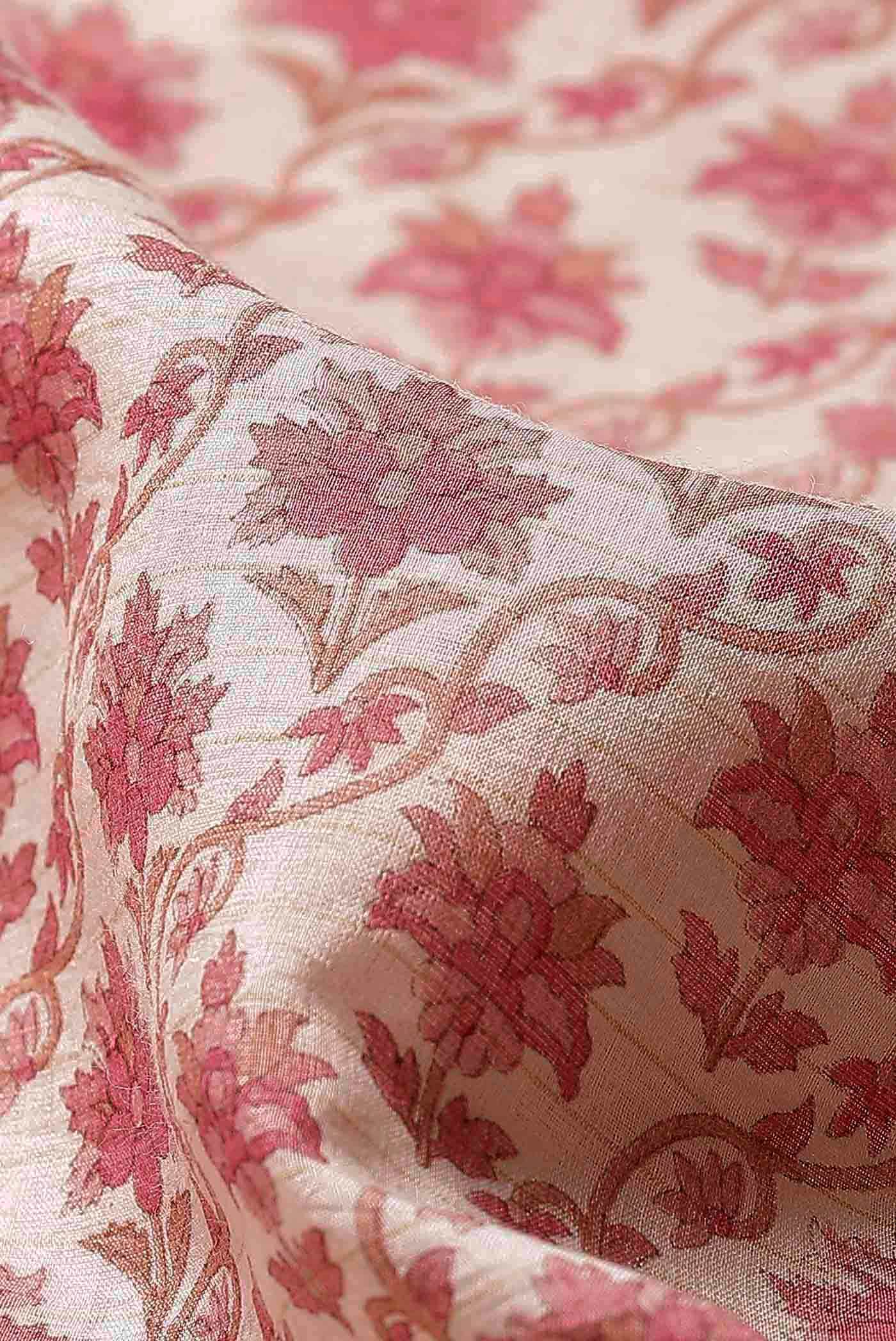 Cream Tussar Silk Saree