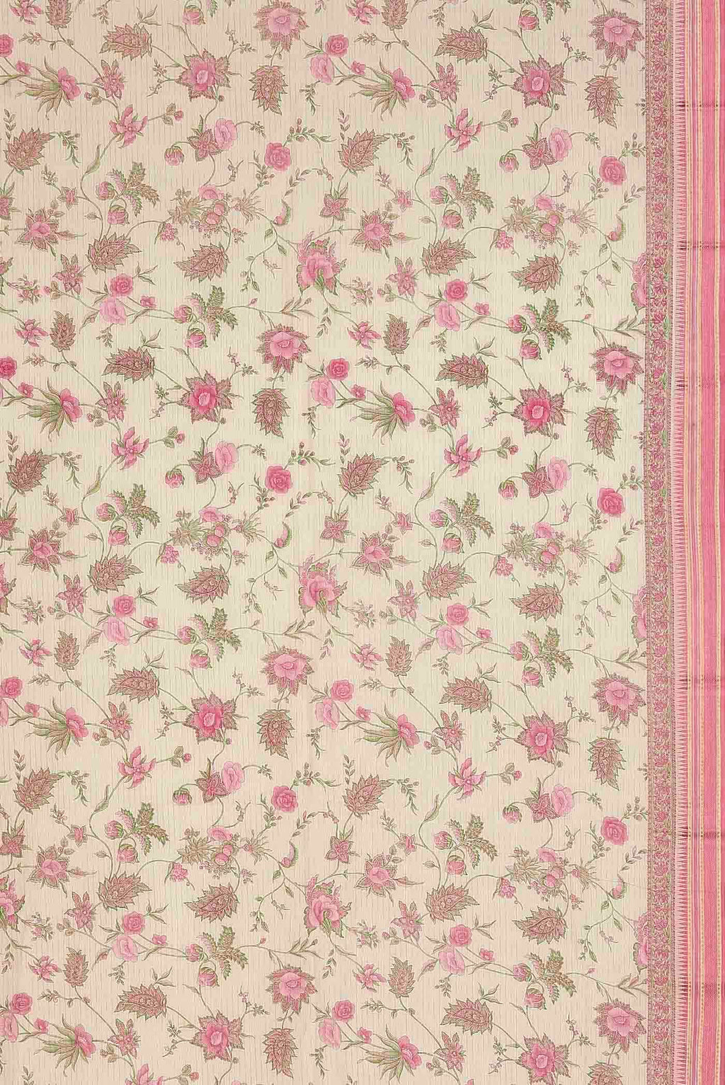 Cream Tussar Silk Saree
