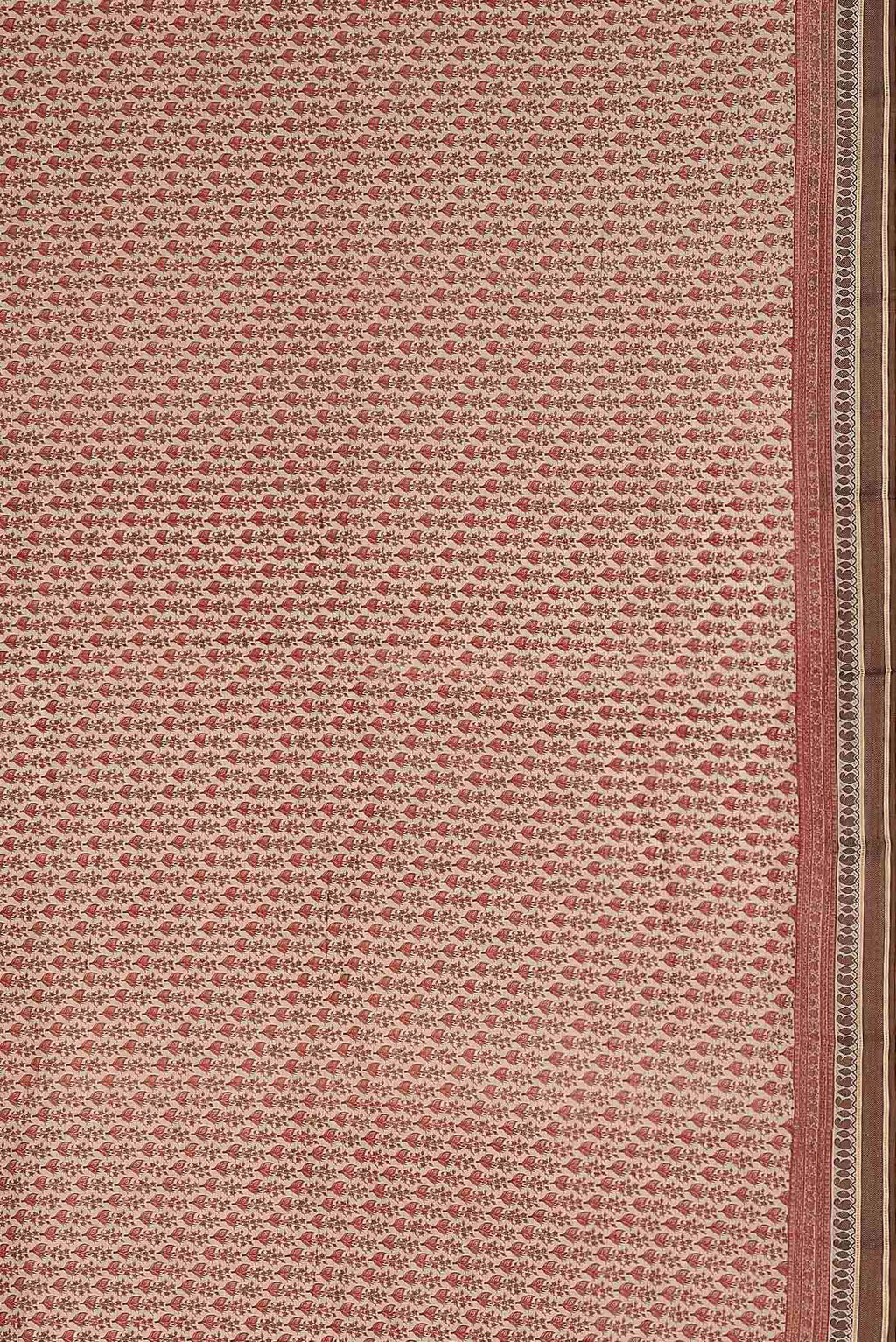 Peach Tussar Silk Saree