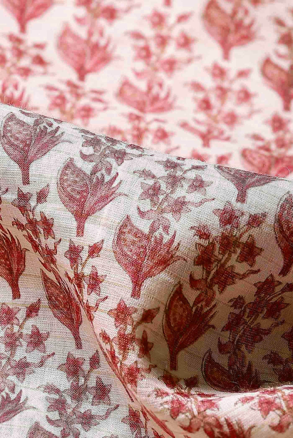 Peach Tussar Silk Saree